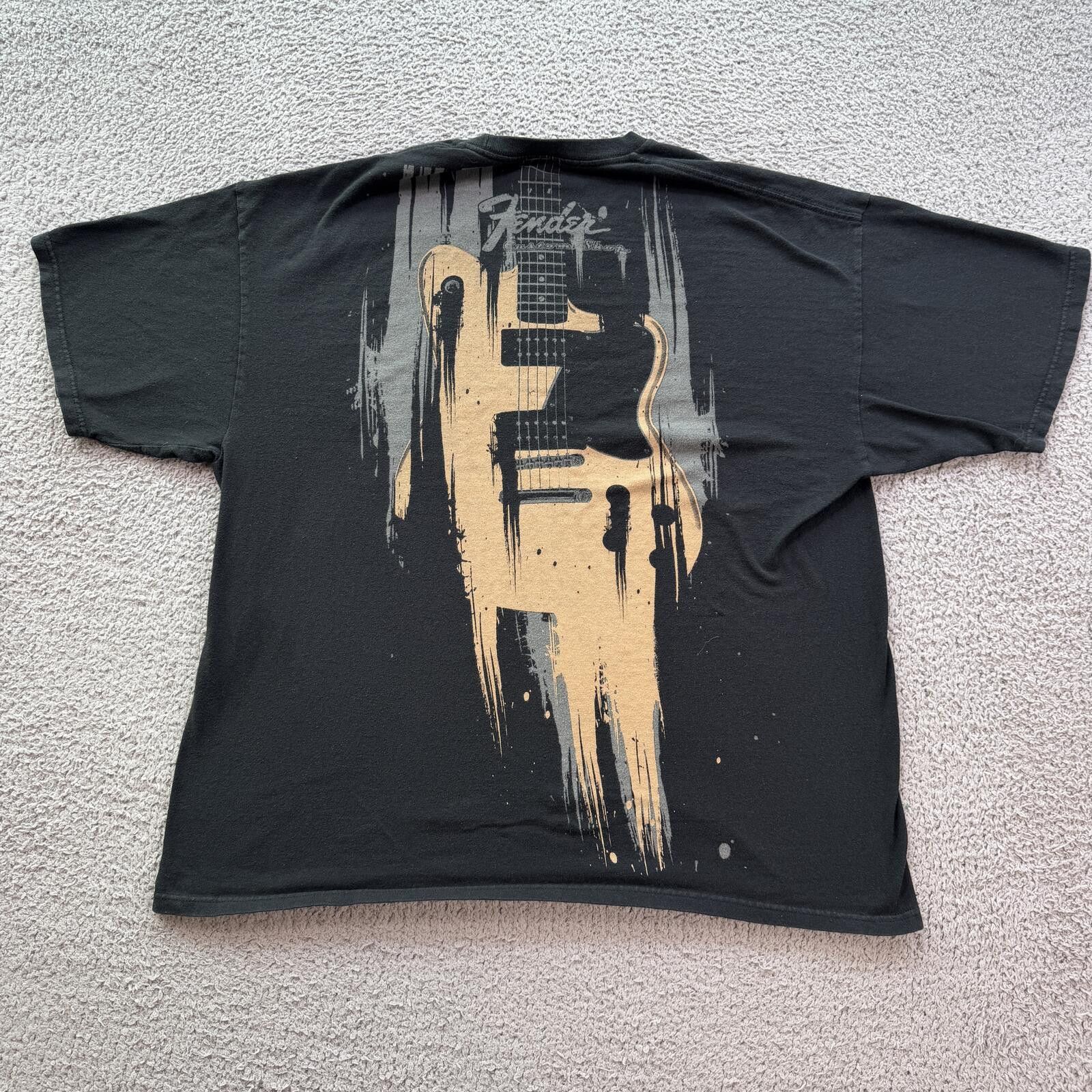 Fender Fender Custom Shop Guitar T Shirt Black Grunge Rock Band Tee Size US XL / EU 56 / 4 - 2 Thumbnail