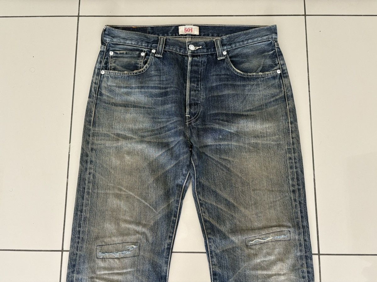 Levi's Levi's 501 Heavily Distressed Jeans Denim Size US 35 - 6 Thumbnail