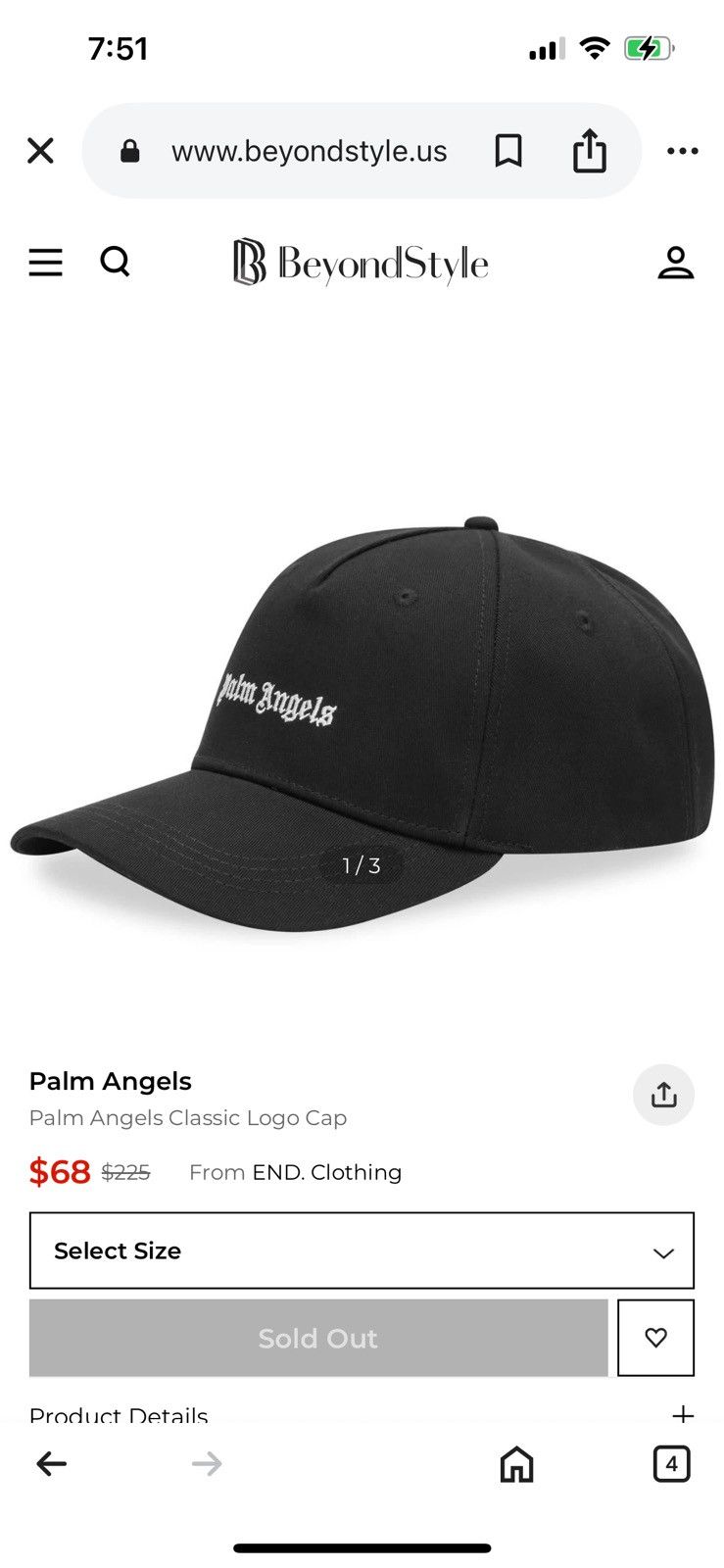 Palm Angels Palm Angels Classic Logo SnapBack Cap Black Euc Size ONE SIZE - 5 Thumbnail