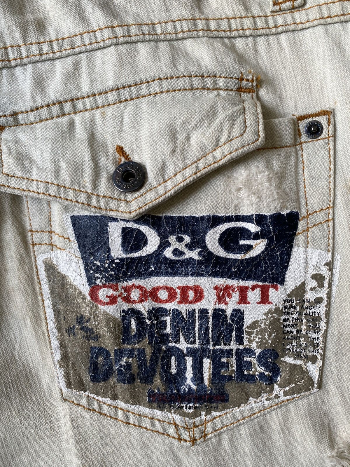 Dolce & Gabbana Dolce & Gabbana Rusty Distressed Bleached Denim Size US 33 - 19 Thumbnail
