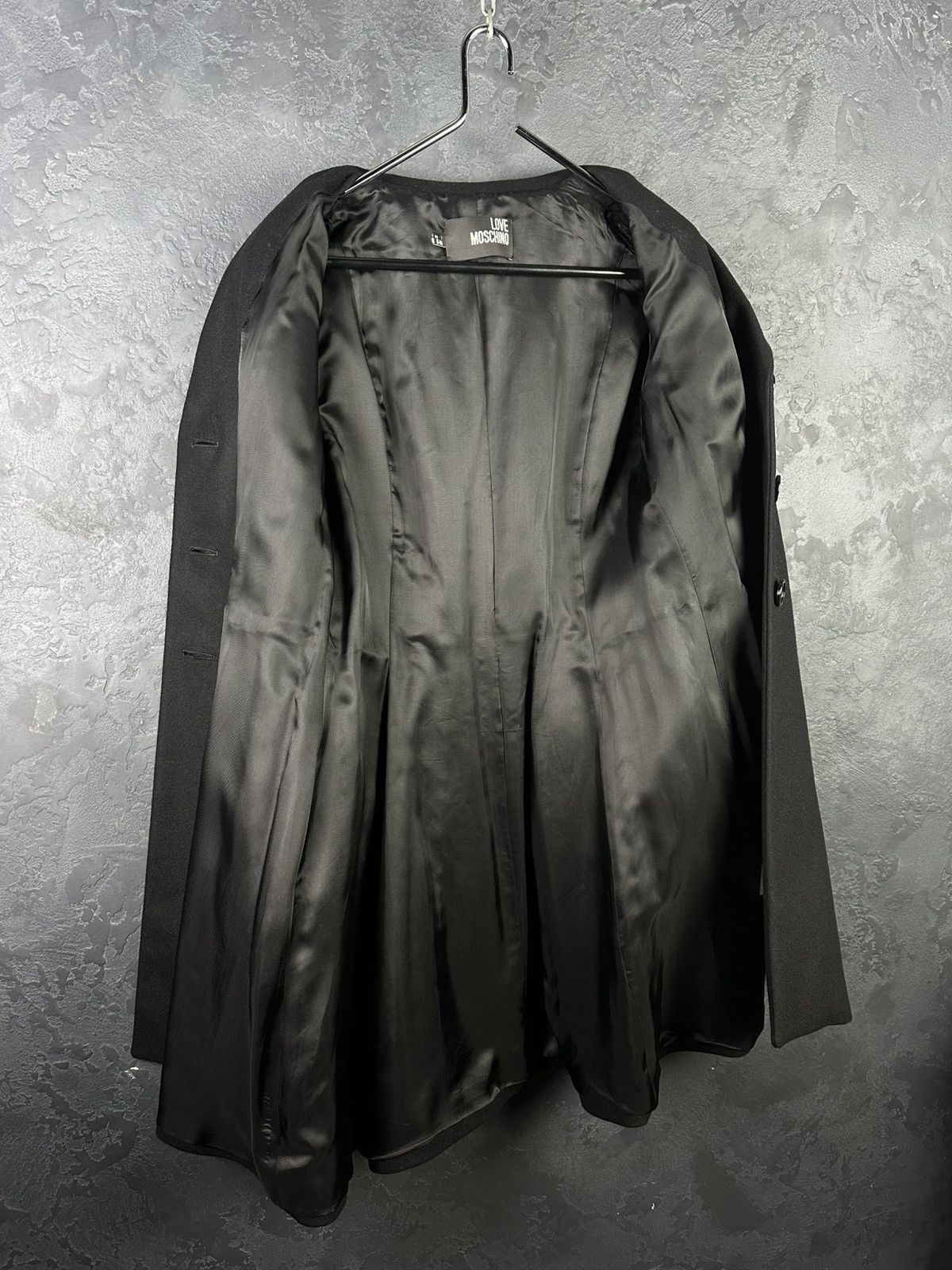 Love Moschino Love Moschino Black Wool Jackets & Women's Coat Size M / US 6-8 / IT 42-44 - 9 Thumbnail