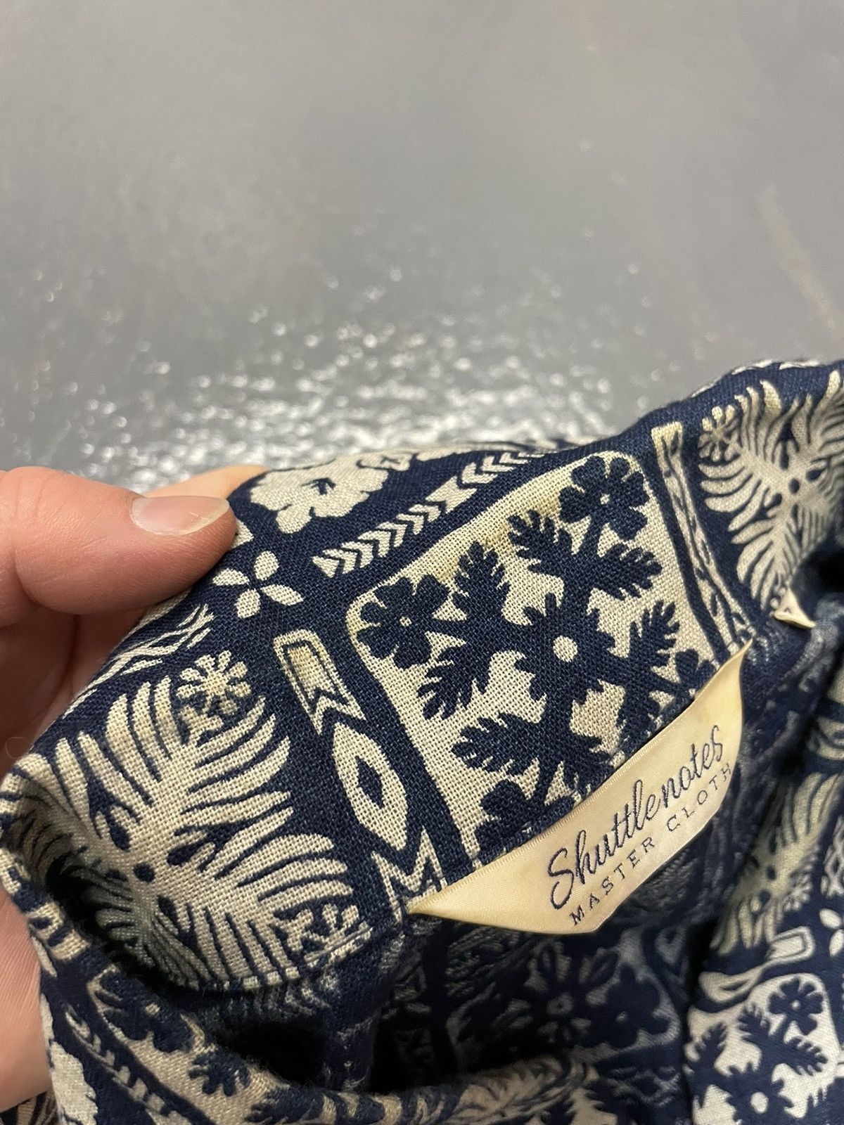 Shuttle Notes Master Cloth Indigo Floral Block Print Shirt Camp Collar Size US L / EU 52-54 / 3 - 4 Thumbnail