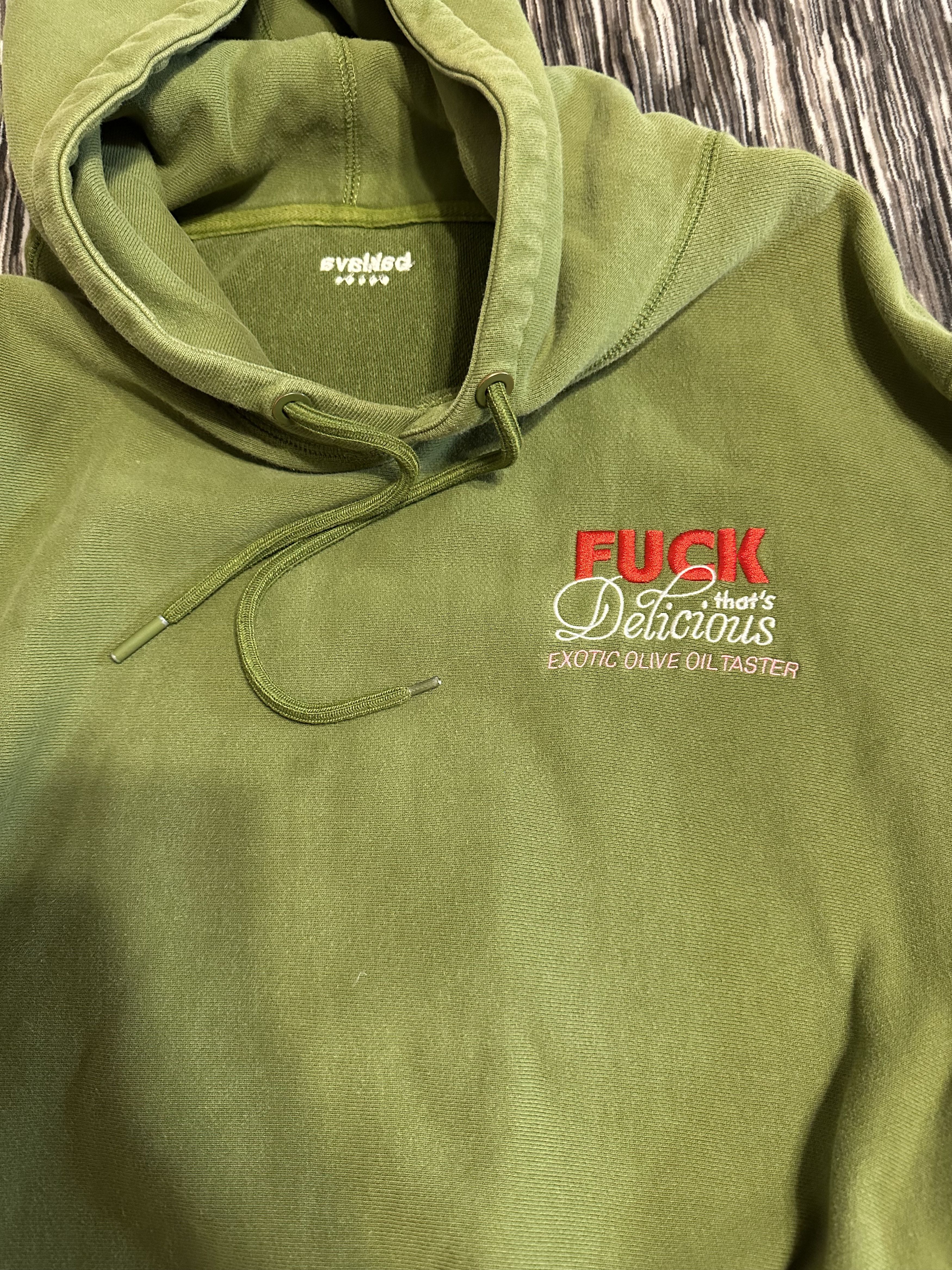 Action Bronson Fuck Thats Delicious Hoodie Exotic Olive Oil Taster XXL used Size US XXL / EU 58 / 5 - 1 Thumbnail