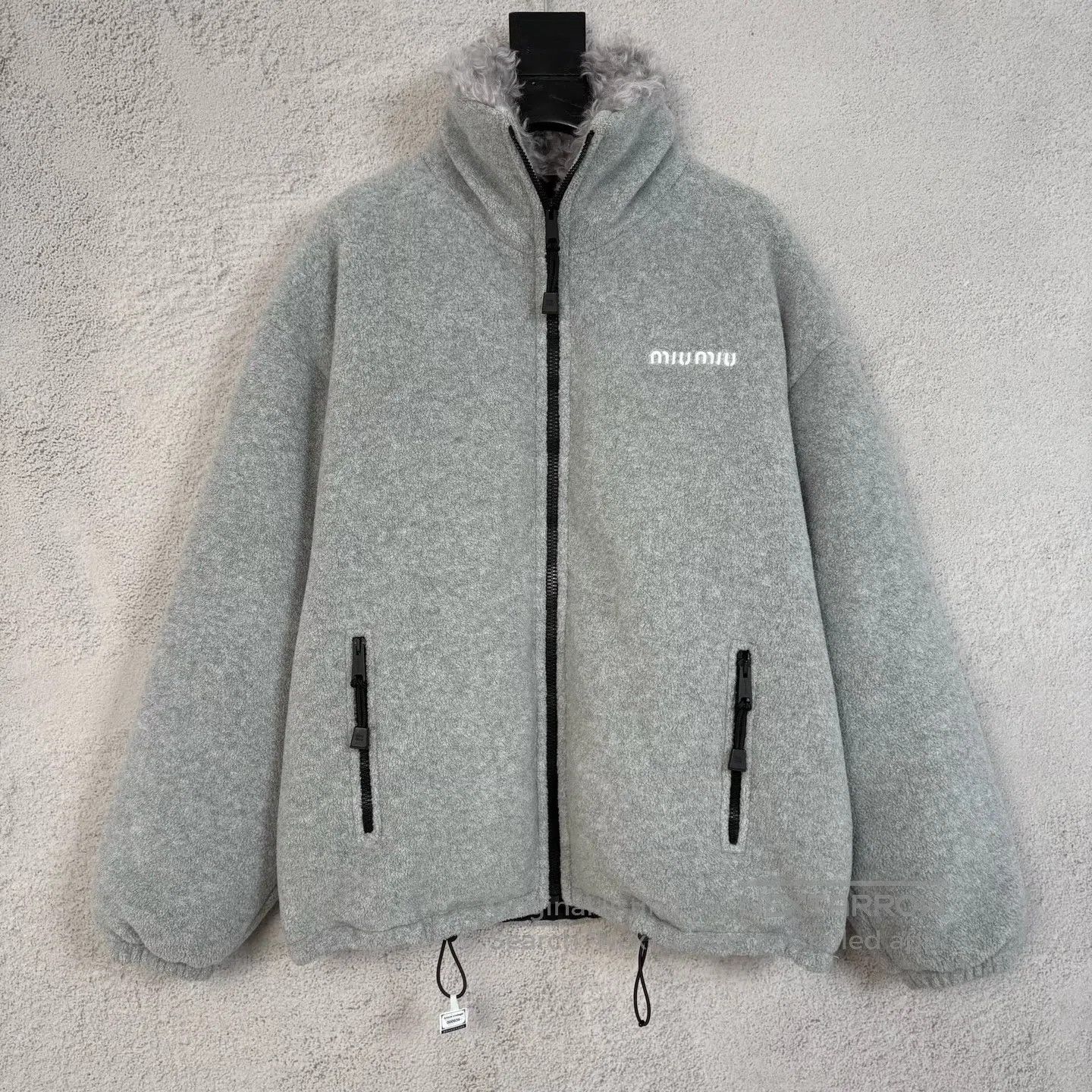 Miu Miu Miu Miu size36 Gray embroidered logo fleece jacket with plu Size M / US 6-8 / IT 42-44 - 1 Thumbnail