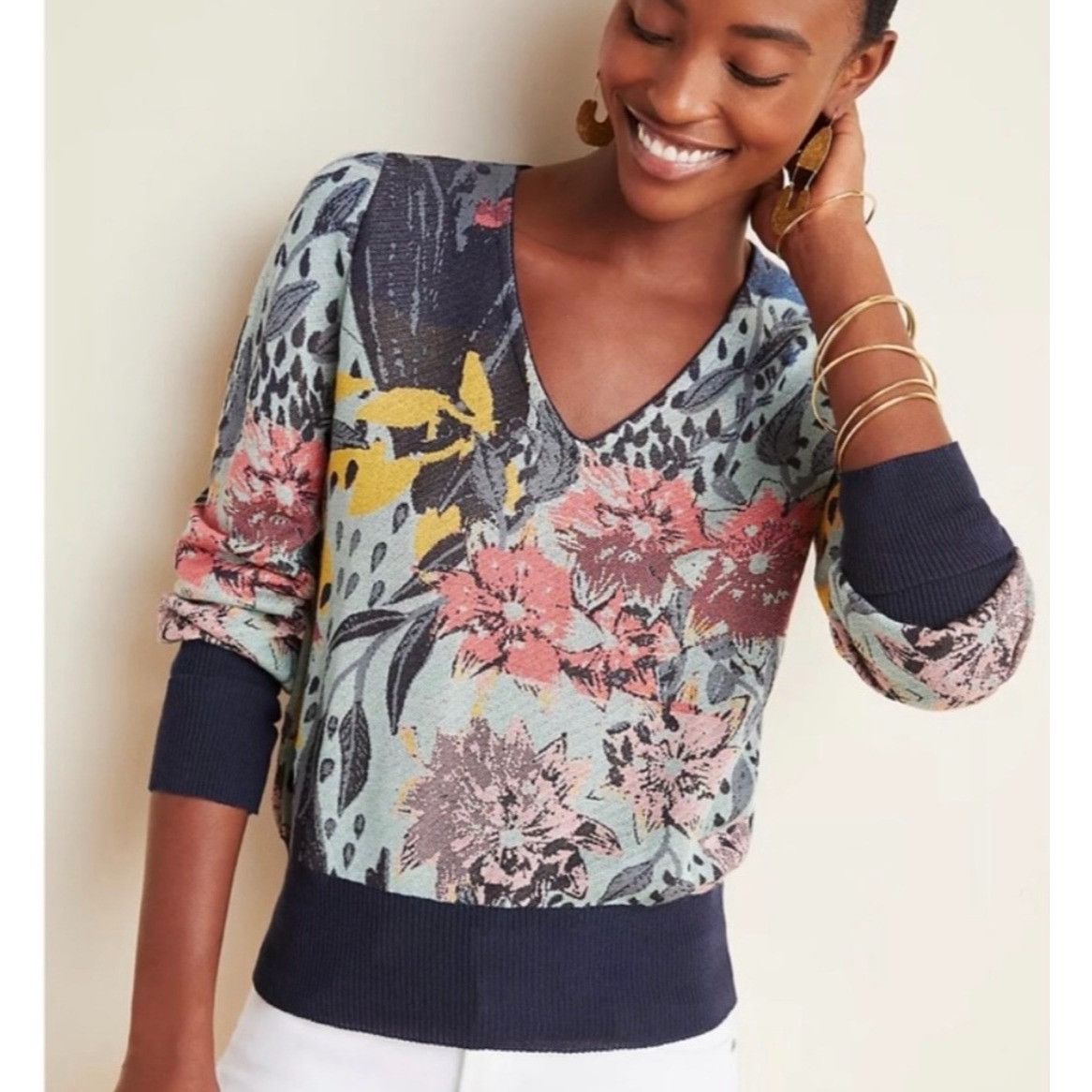 Anthropologie Anthropologie Aldo Martins XS Ace Pullover Sweater V Neck Al Size XS / US 0-2 / IT 36-38 - 2 Thumbnail