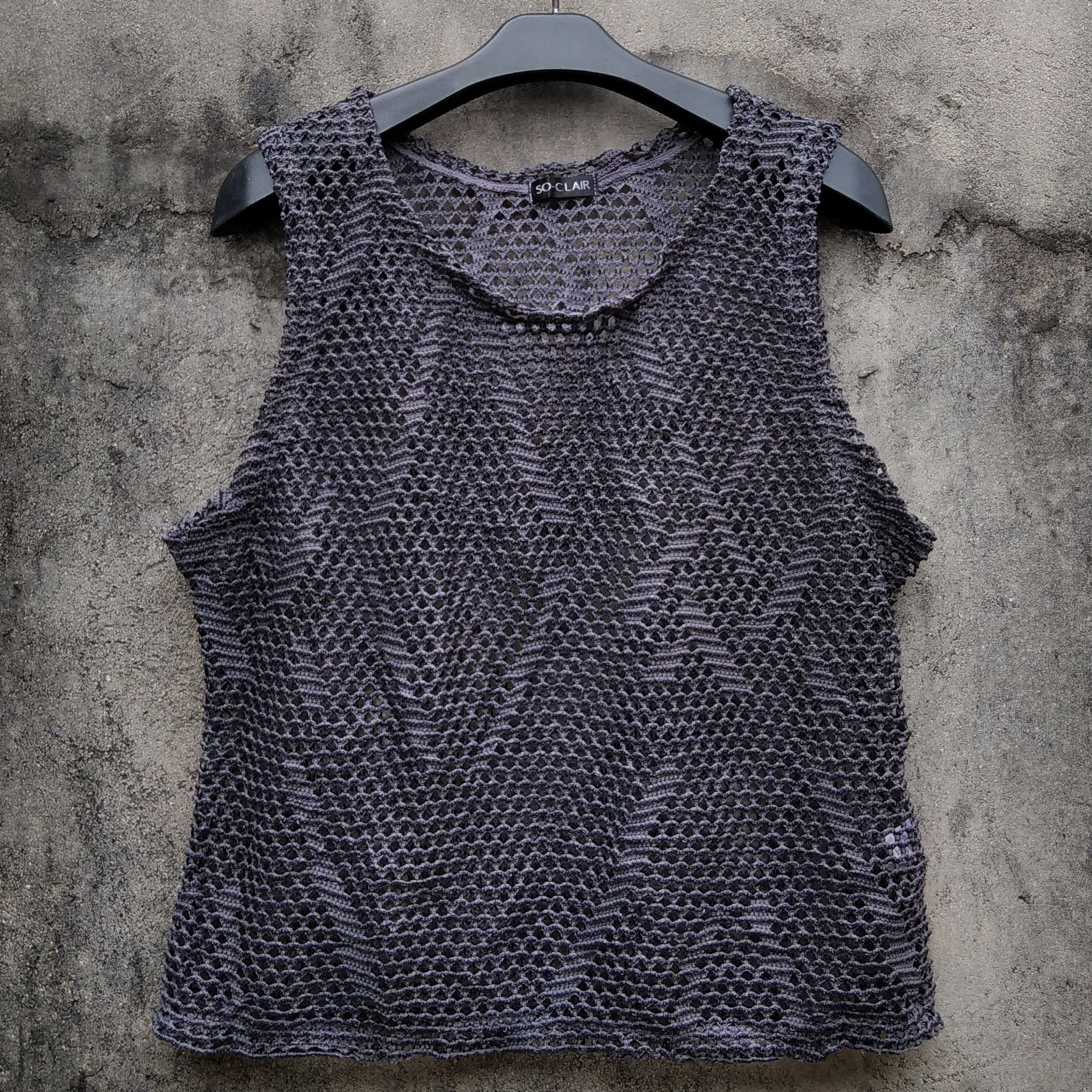 If Six Was Nine Vintage 90s SO-CLAIR Japanese Brand Mesh Tanktop Sleeveless Size US L / EU 52-54 / 3 - 1 Thumbnail