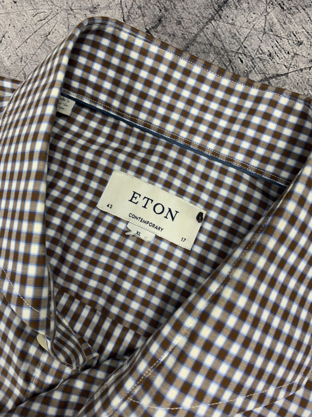 Eton Eton contemporary checkered shirt buttons-up Size US XL / EU 56 / 4 - 4 Thumbnail
