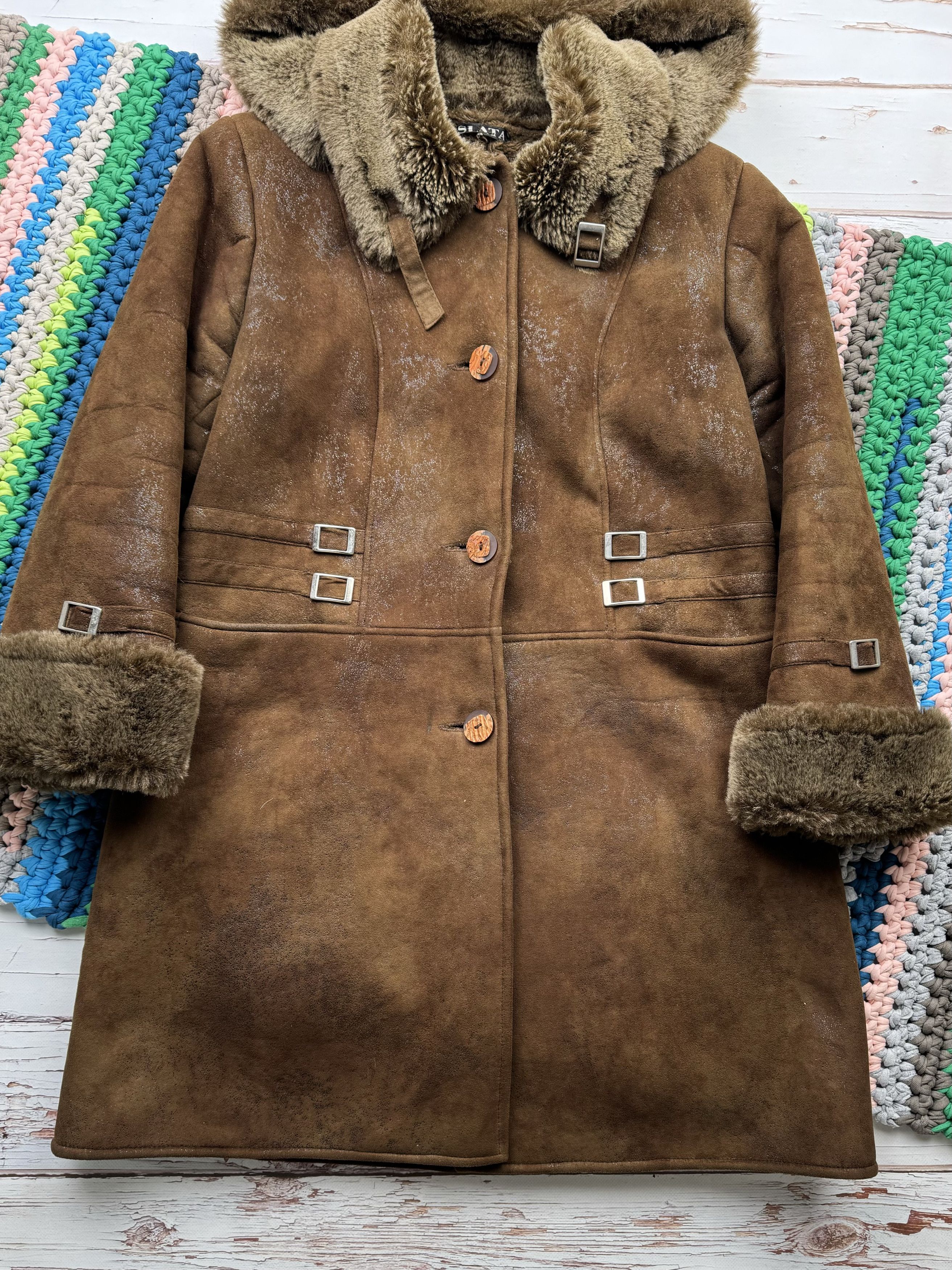 Vintage Vintage Faux Sheepskin Coat With Belted (ET1) Size L / US 10 / IT 46 - 3 Thumbnail