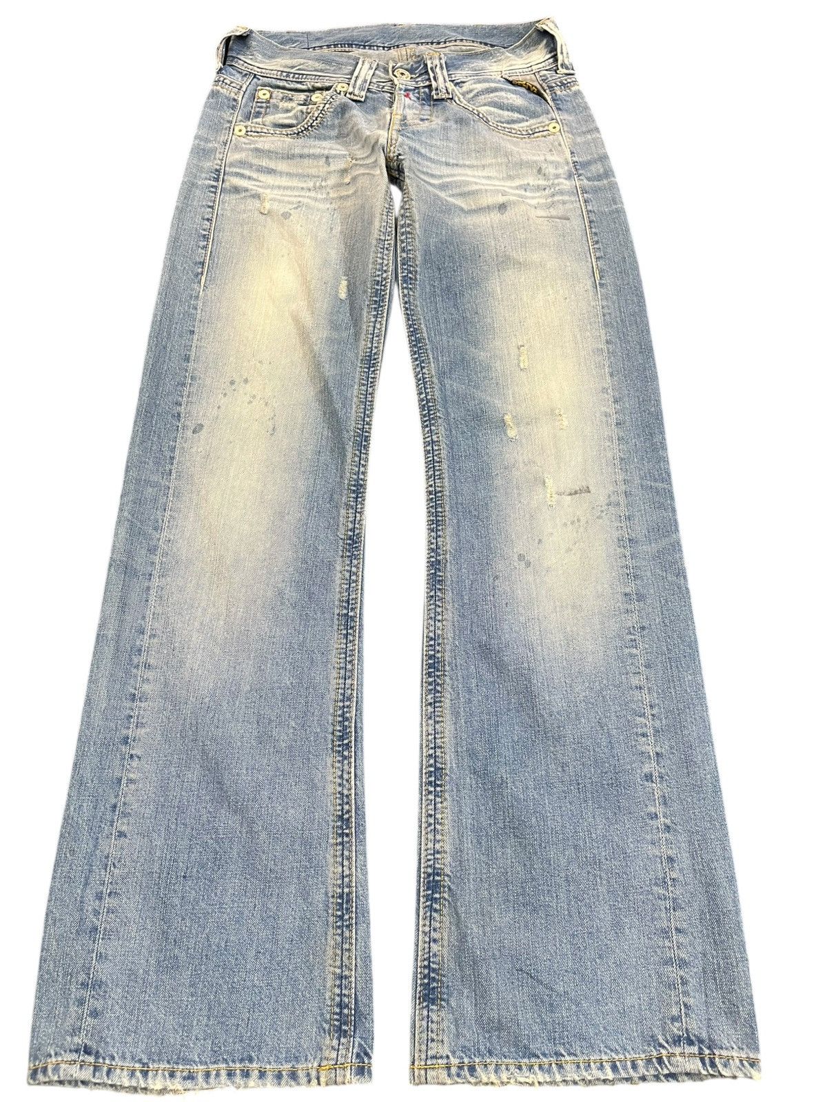 Le Grande Bleu (L.G.B.) × Replay Vintage Replay Flare Bell Bottom Faded Denim Size US 29 - 1 Thumbnail