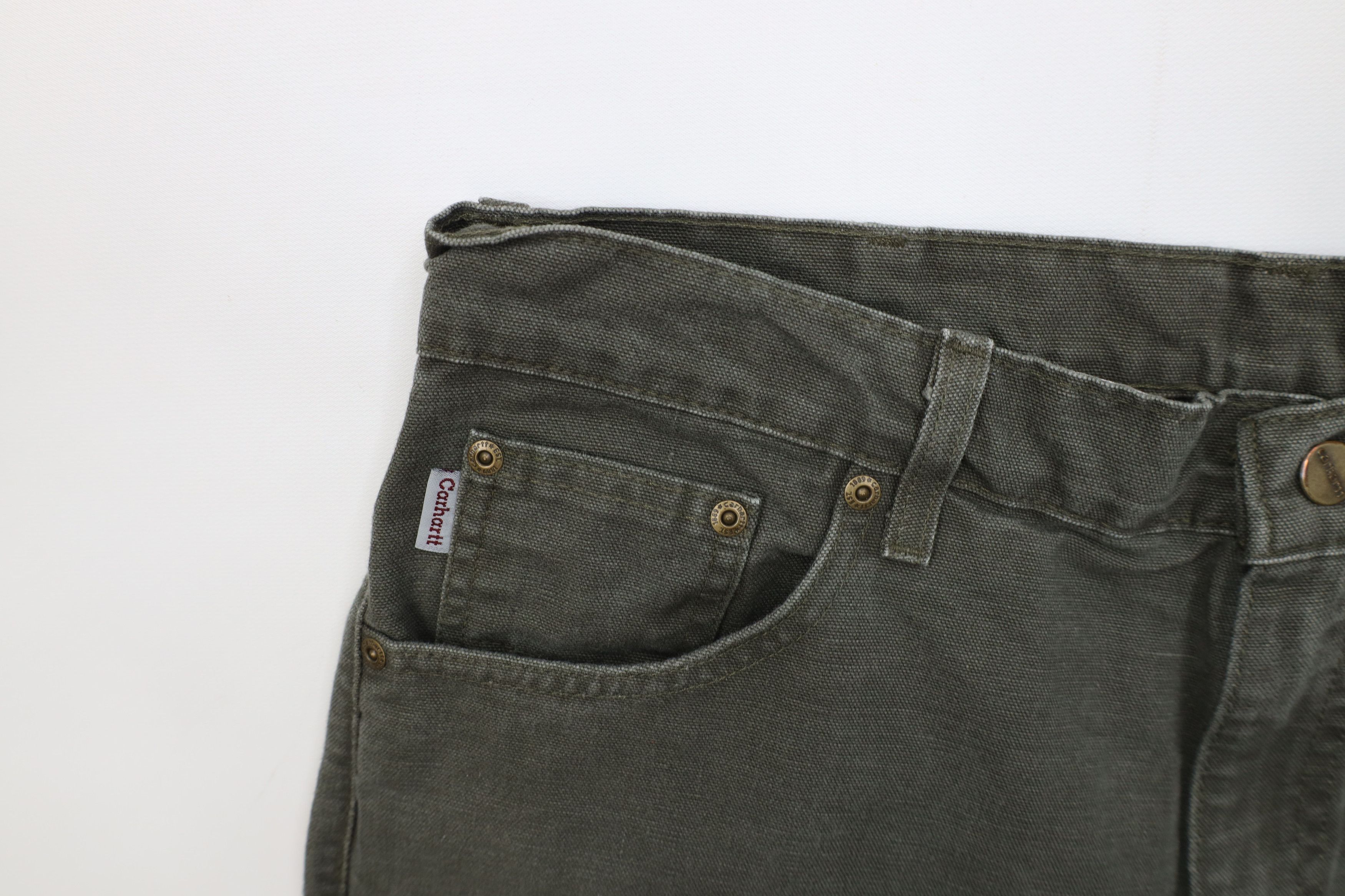 Carhartt Vintage Y2K 2000 Carhartt Canvas Pants Moss Green Cotton Size US 36 / EU 52 - 6 Thumbnail