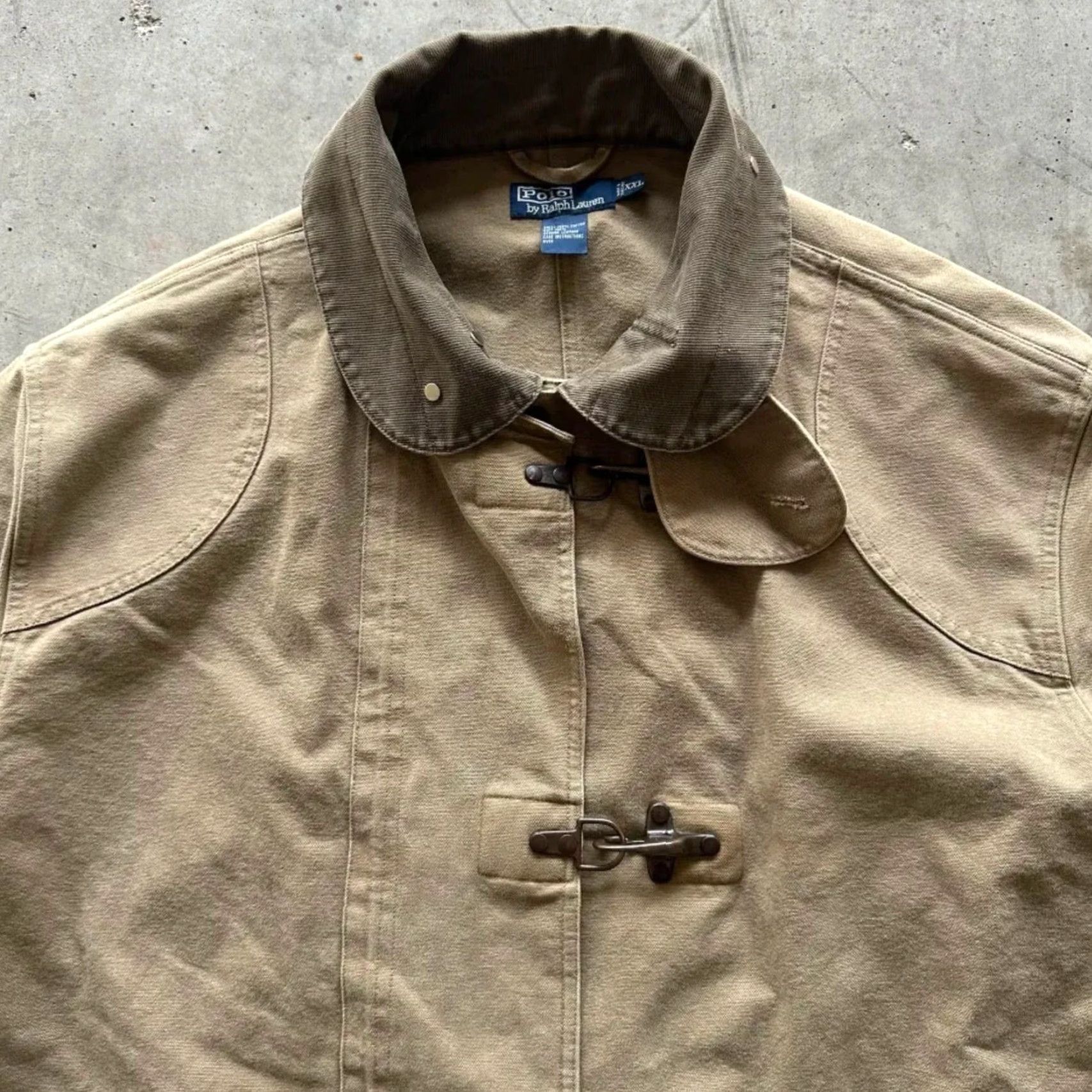 Polo Ralph Lauren VINTAGE Polo by Ralph Lauren Fireman Jacket Leather Cuffs Size 2XL Cream Cotton Men Regular XXL RARE Size US XXL / EU 58 / 5 - 5 Thumbnail