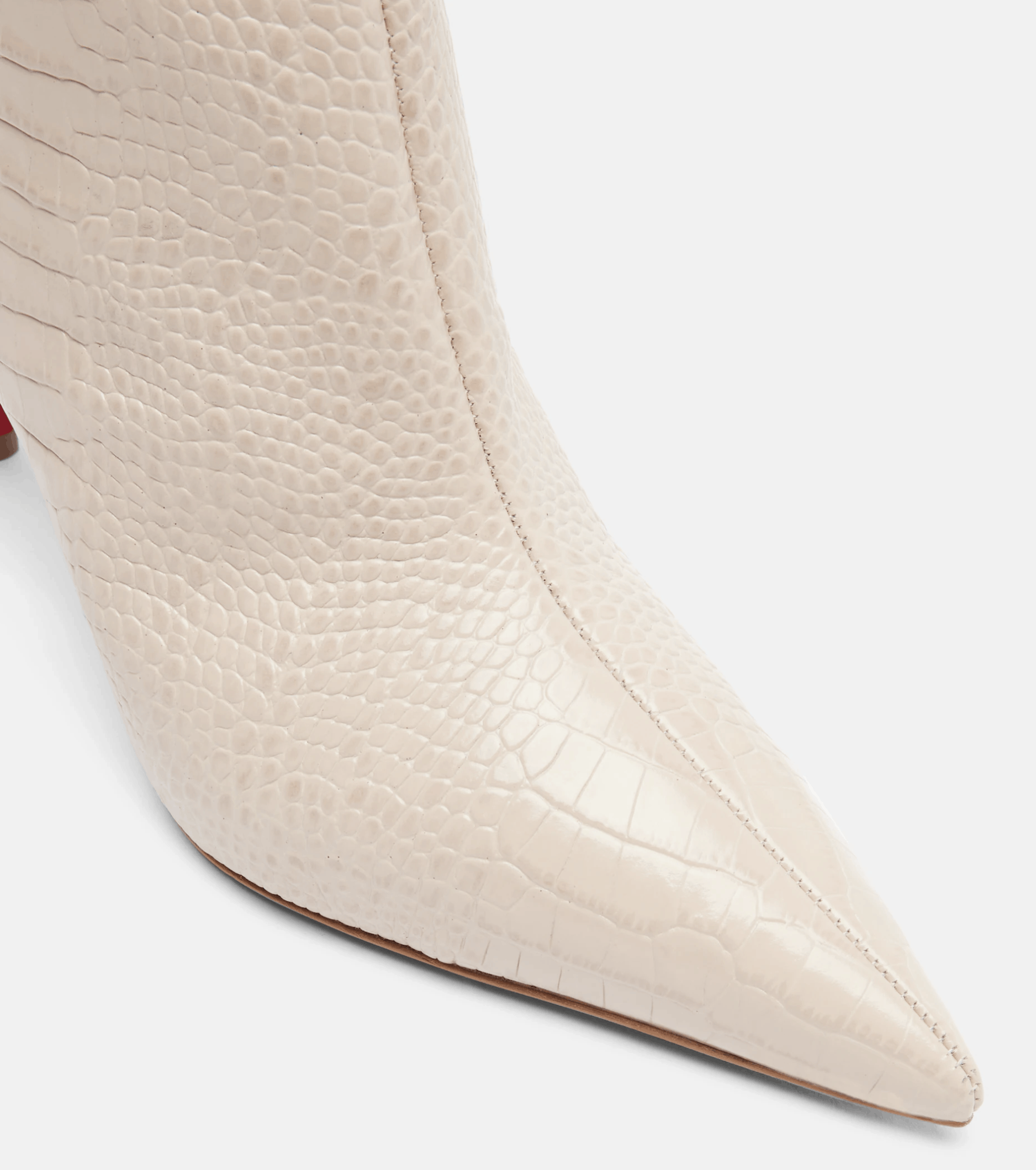 Christian Louboutin Miss Z Booty 80 Pearl Beige Croc Short Ankle Heel Boot 40 Size US 10 / IT 40 - 8 Thumbnail