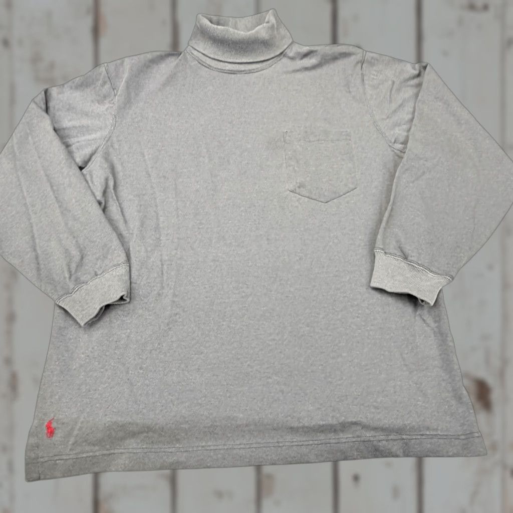 Polo Ralph Lauren Polo Ralph Lauren Sweater Mens XL Gray Turtleneck Pullover Knit Pocket Pony USA Size US XL / EU 56 / 4 - 1 Thumbnail