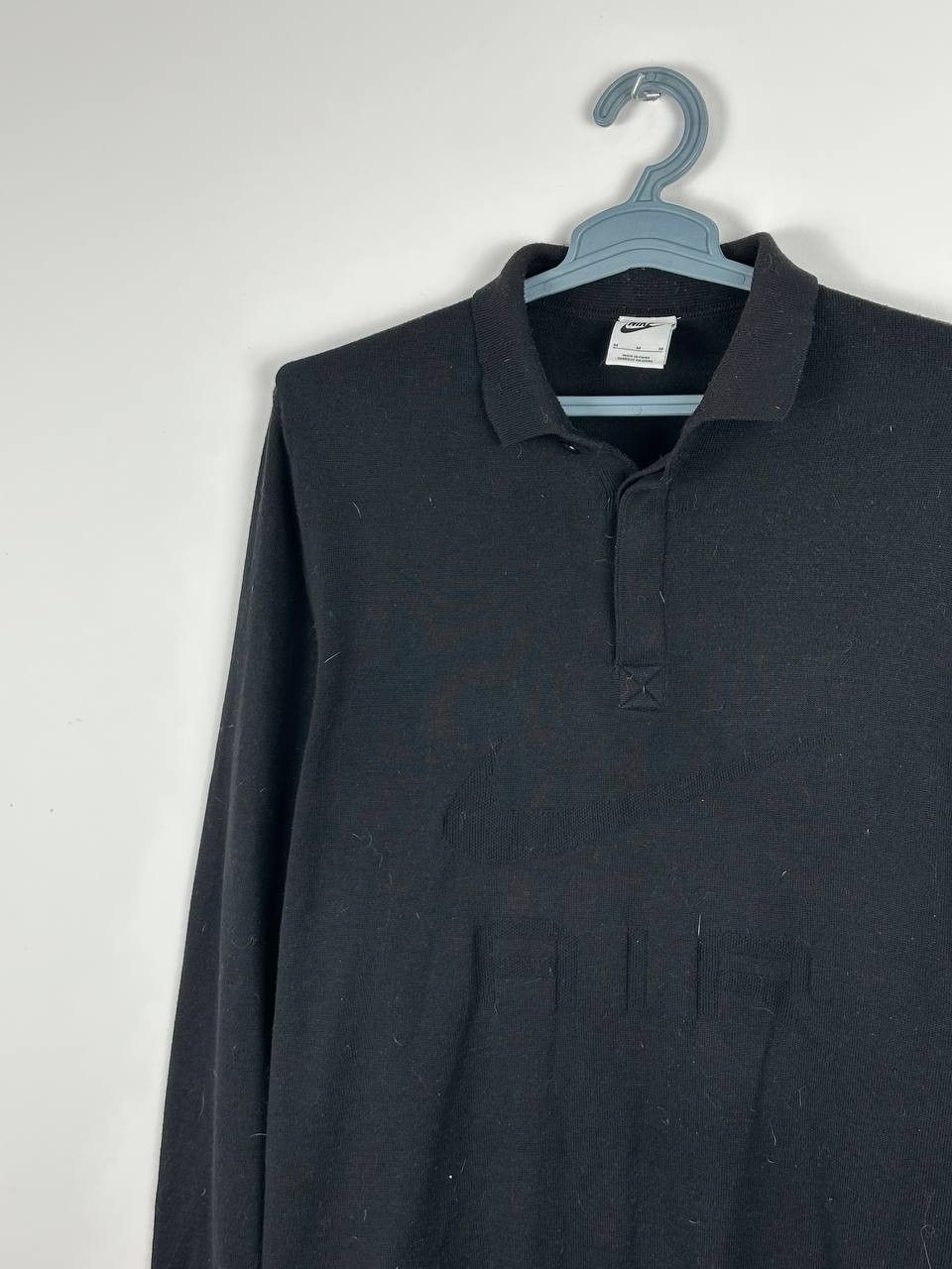 Nike × Vintage Drill Y2K Nike AIR Wool Big Logo Rugby Polo Sweater Size US M / EU 48-50 / 2 - 1 Thumbnail
