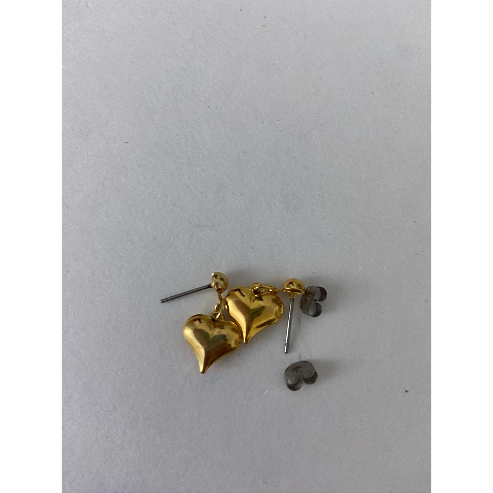 Handmade Small heart earrings gold tone Size ONE SIZE - 3 Thumbnail