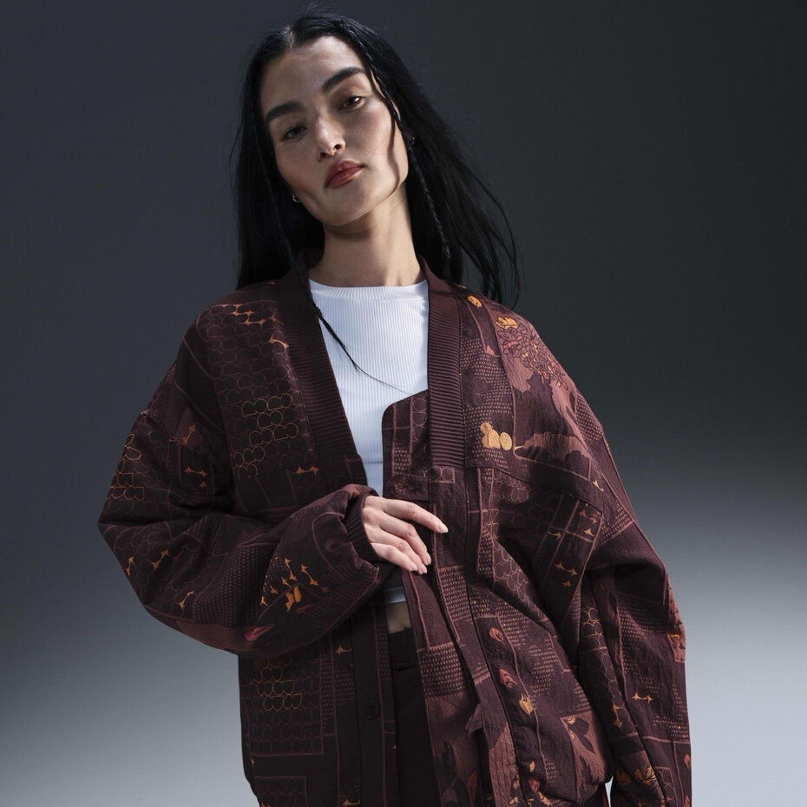 Nike Nike Naomi Osaka Jacquard Jacket Medium Burgundy Crush $300 Size M / US 6-8 / IT 42-44 - 2 Thumbnail