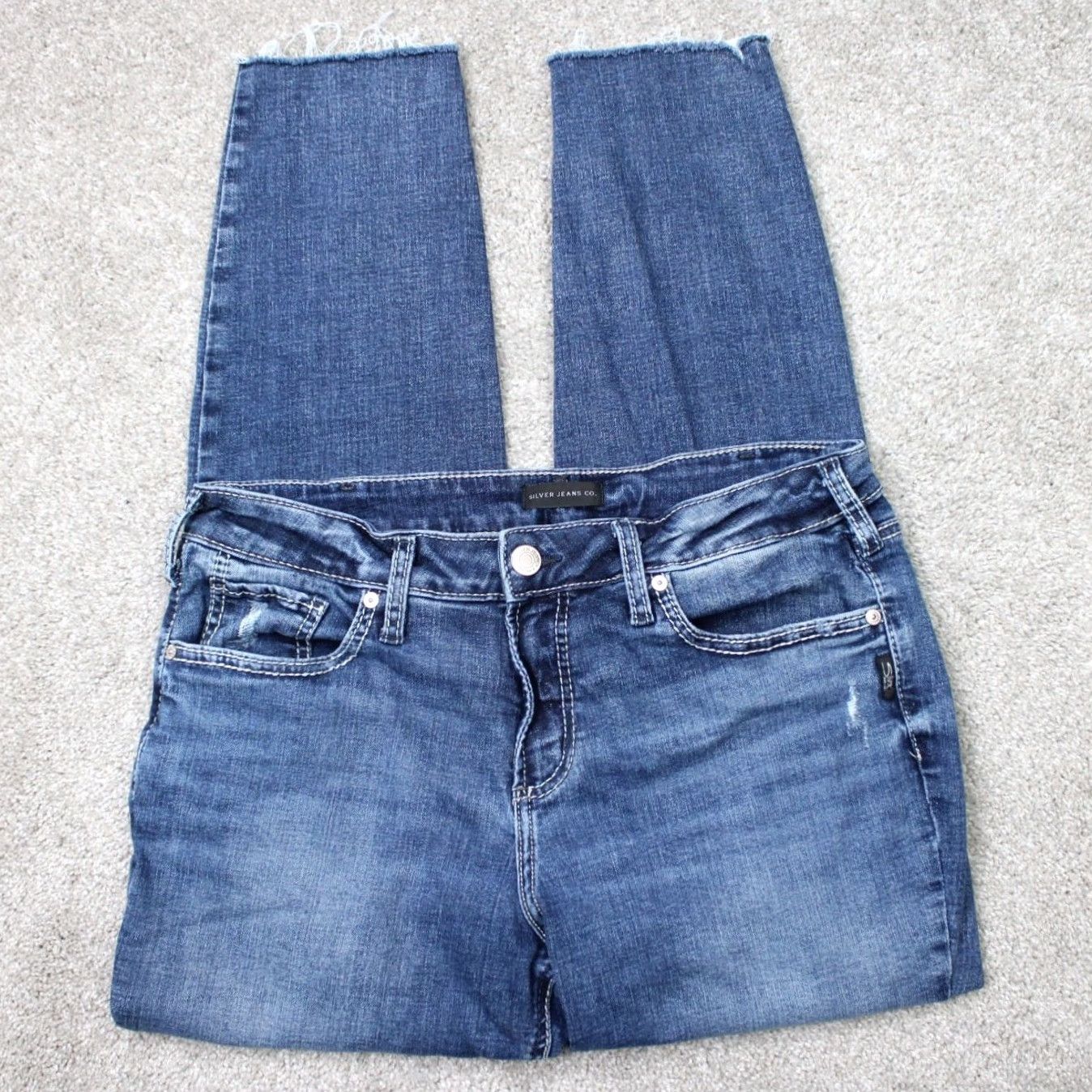 Silver Jeans Co. Silver Jeans Suki Blue Jeans 5-Pocket Skinny Stretch Denim Women's 34 x 29 Regular Size XS Size 24" / US 00 / IT 34 - 2 Thumbnail