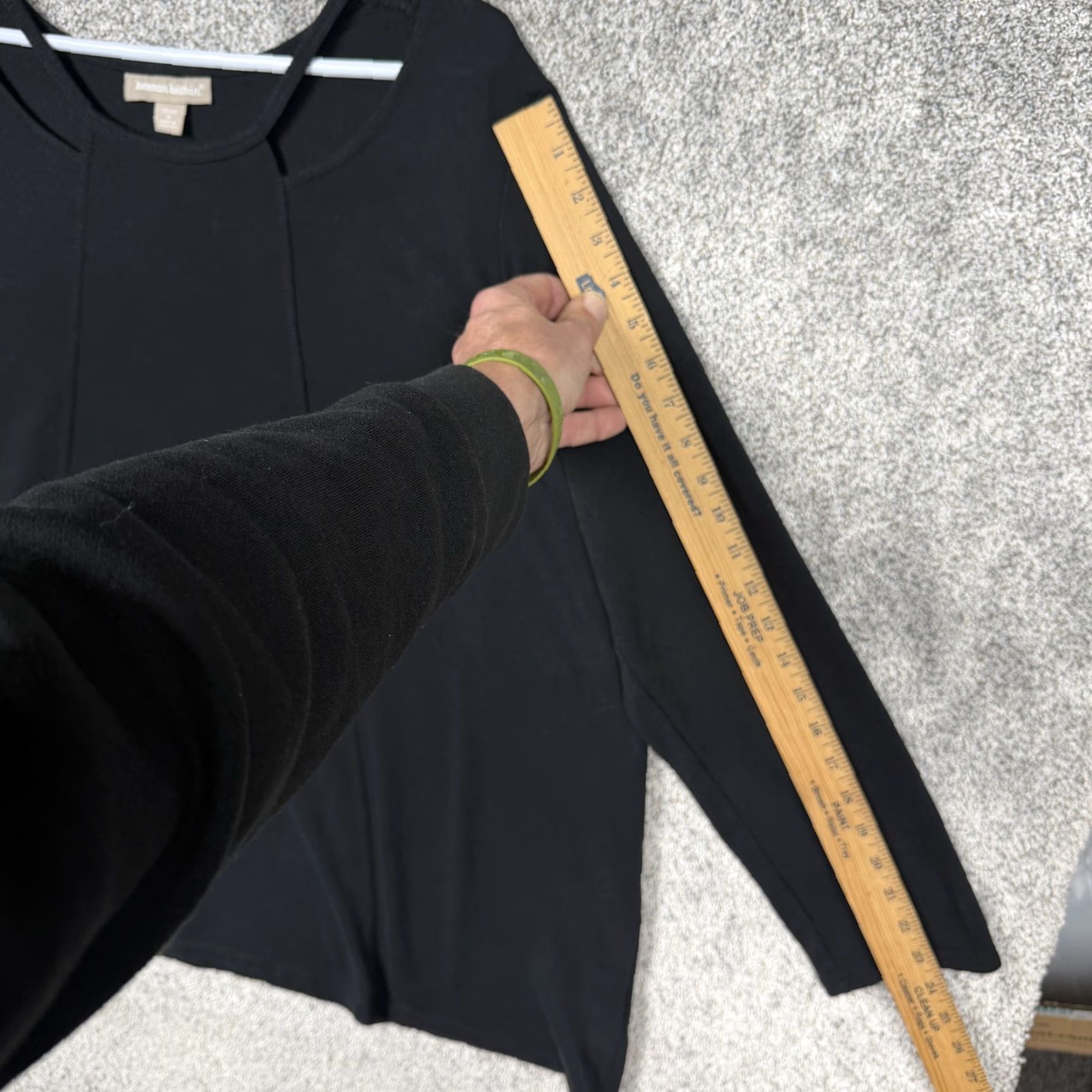 Vintage VINTAGE Women Within Tunic Top Womens 1X Plus 22/24 Black Long Sleeve Layering Size XL / US 12-14 / IT 48-50 - 3 Thumbnail