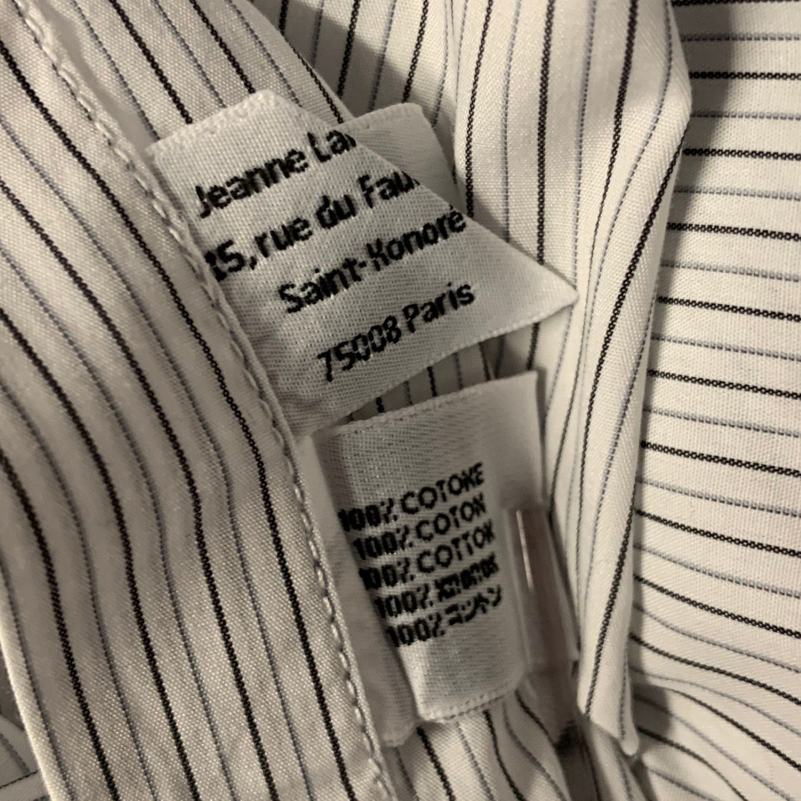 Lanvin LANVIN S Striped Cotton Spread Collar Shirt Light Blue Grey Size US S / EU 44-46 / 1 - 8 Thumbnail