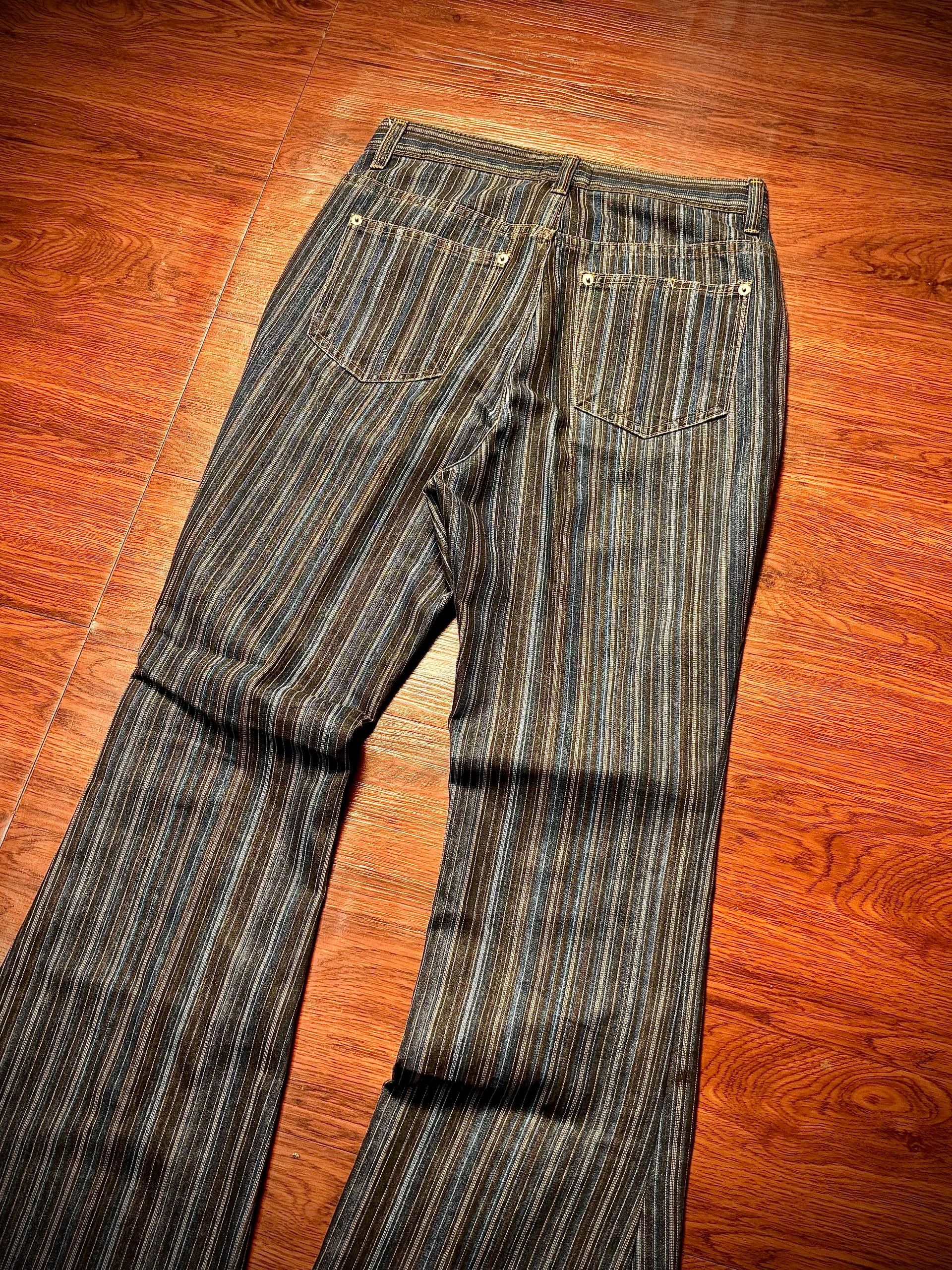 Kapital Vintage 00s Hickory Stripe Pants Flat Head Style Denim Jeans Size 28" / US 6 / IT 42 - 4 Thumbnail