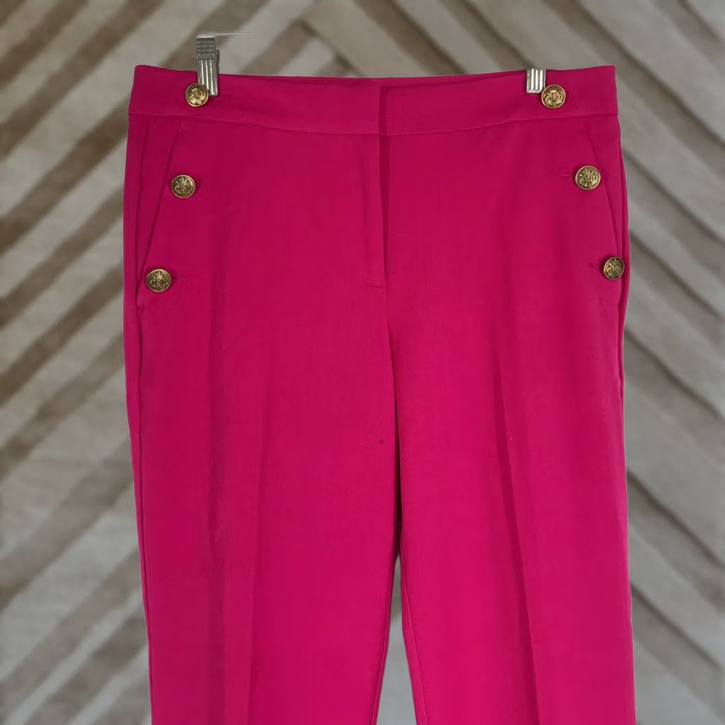 Loft VINTAGE? No — Loft Pink Sailor / Nautical Slim Ankle Pants 6 Women's Size 28" / US 6 / IT 42 - 1 Thumbnail