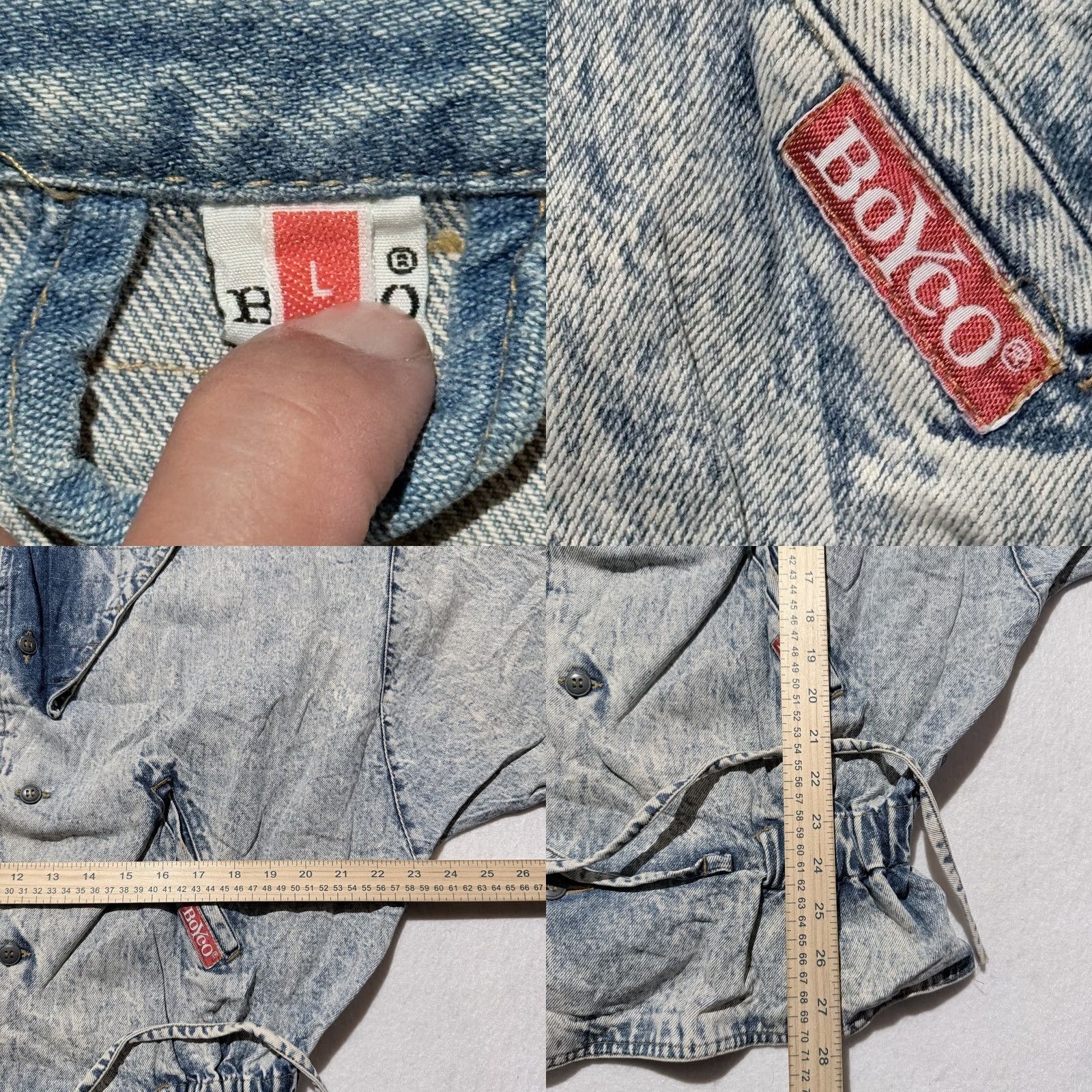 X-LARGE VINTAGE Boyco Jacket Women Blue Acid Wash Denim Tie Elastic Waist Retro - Large Denim Jacket Woman Blue Acid Wash Retro Tie Elastic Waist Large Size L / US 10 / IT 46 - 9 Thumbnail