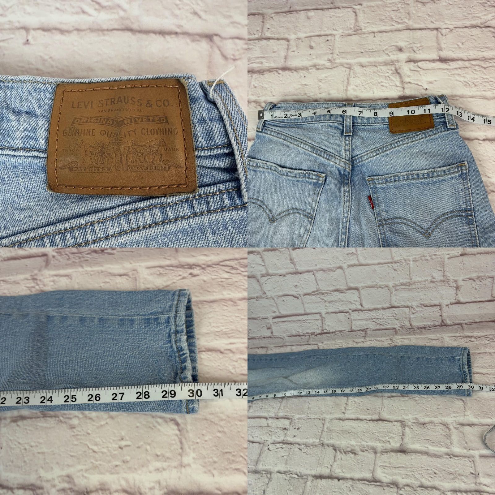 Levi's Levis Premium 70s High Slim Straight Jeans Womens 25 Light Wash High Rise Denim Size 42" / US 20 - 8 Thumbnail