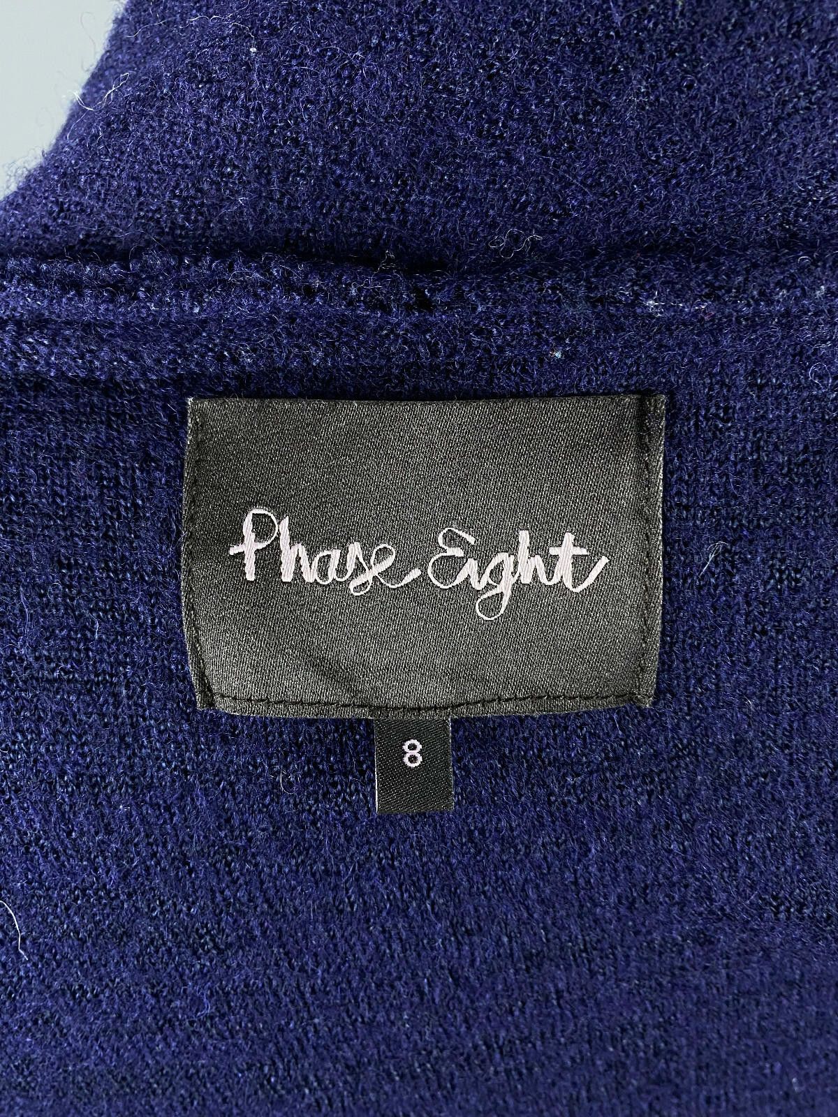 Designer Phase Eight Navy Blue Acymetric Sweater Midi Dress Size 8 Size M / US 6-8 / IT 42-44 - 9 Thumbnail