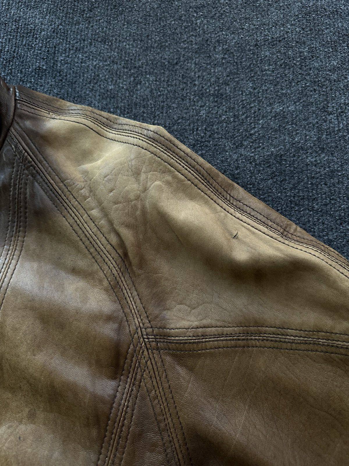 Other 🚨VNTG LEATHER JACKET AVANT GARDE ASYMMETRICAL BROWN MOTO Size US M / EU 48-50 / 2 - 8 Thumbnail