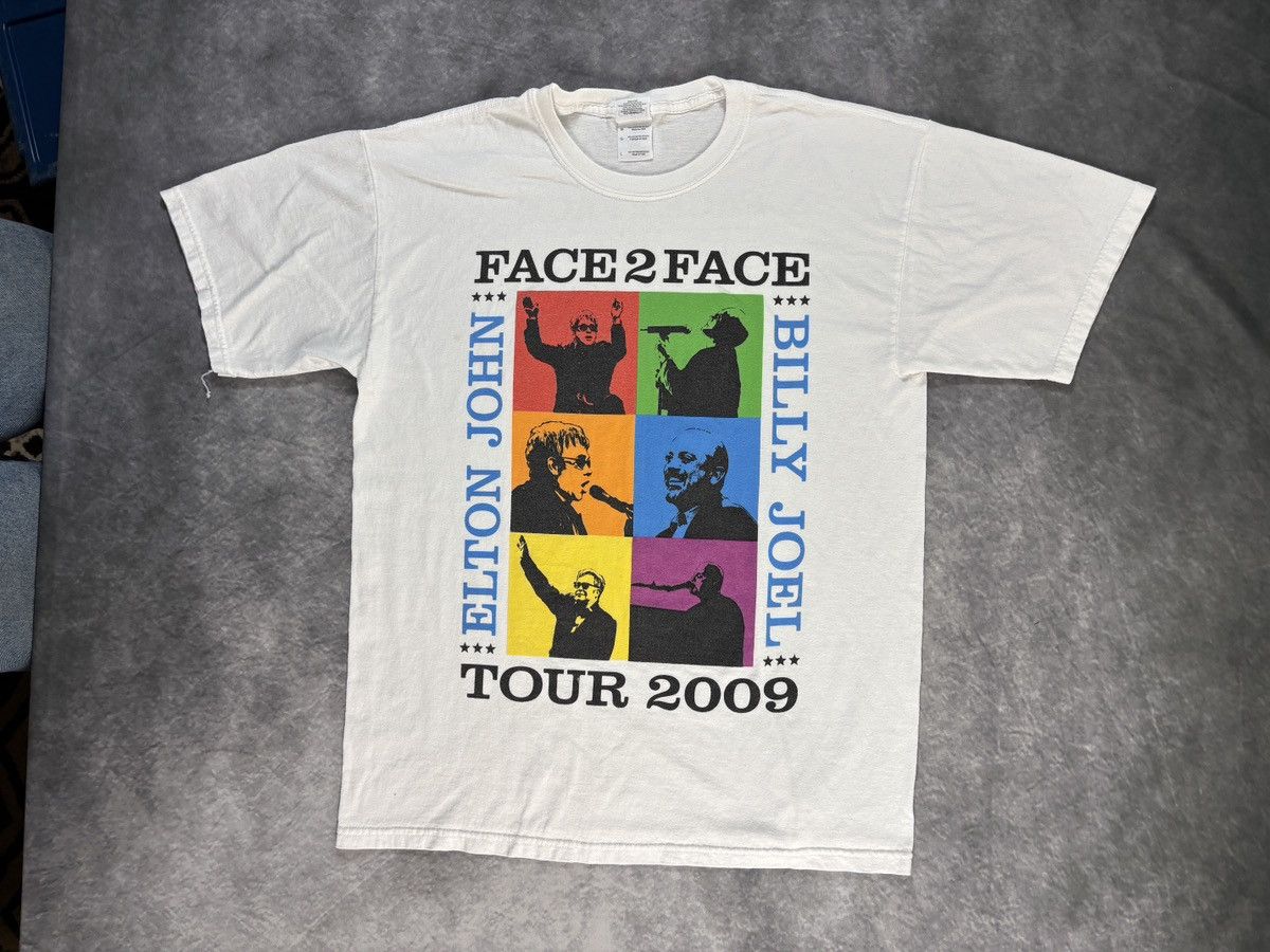Band Tees 2009 Elton John Billy Joel Face 2 Face Tour Tee Shirt Band Size US L / EU 52-54 / 3 - 10 Thumbnail