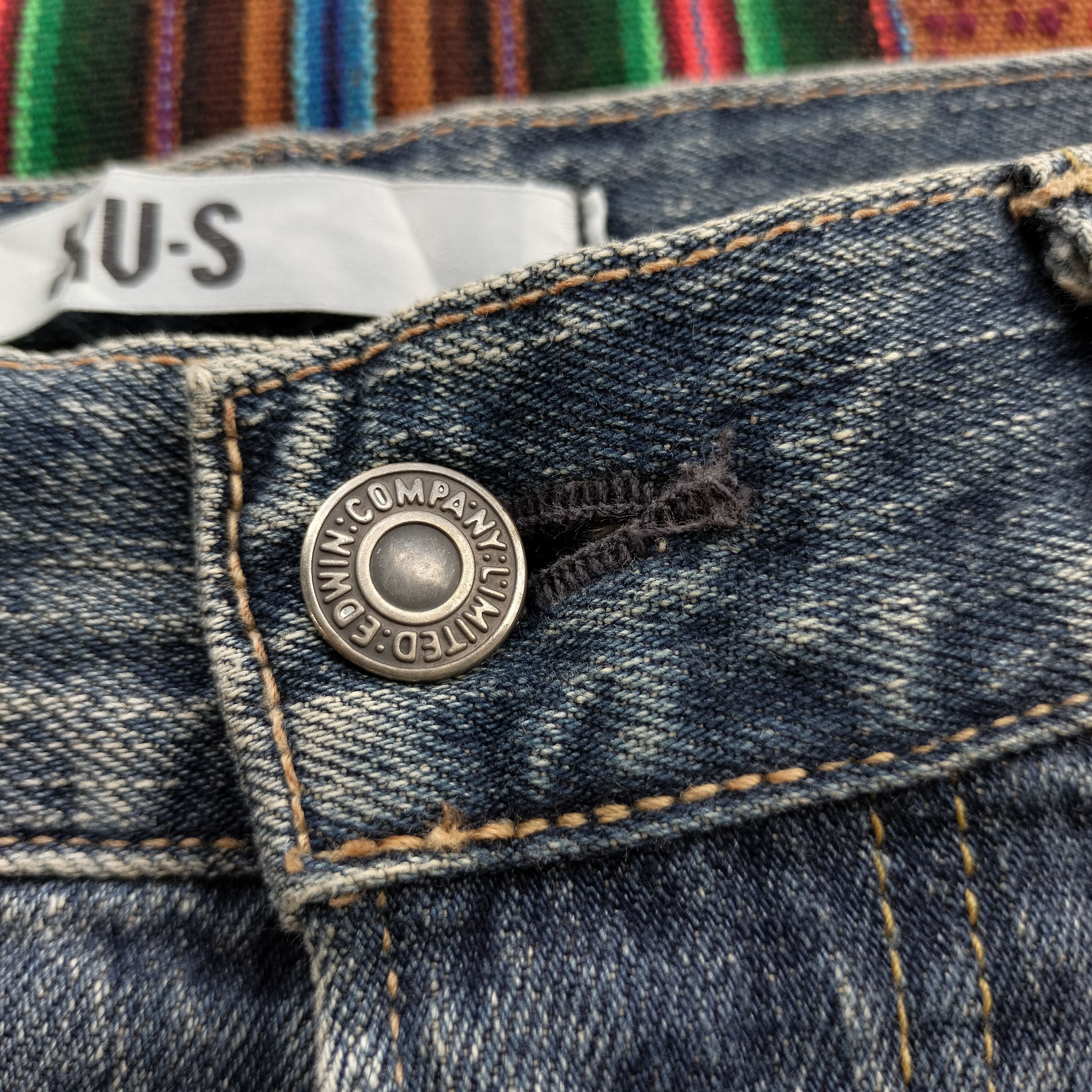 Edwin Vintage Edwin XV-S japan studded rhinestone denim Size US 34 / EU 50 - 8 Thumbnail