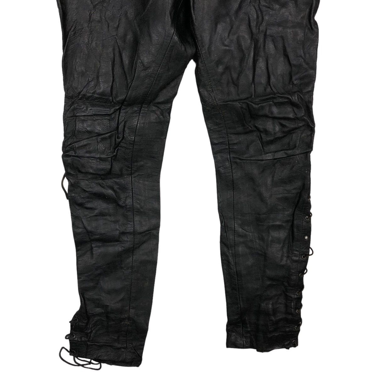 Genuine Leather 🔥Rare Bondage Parachute Design Genuine Leather Pants Racing Size US 28 / EU 44 - 2 Thumbnail