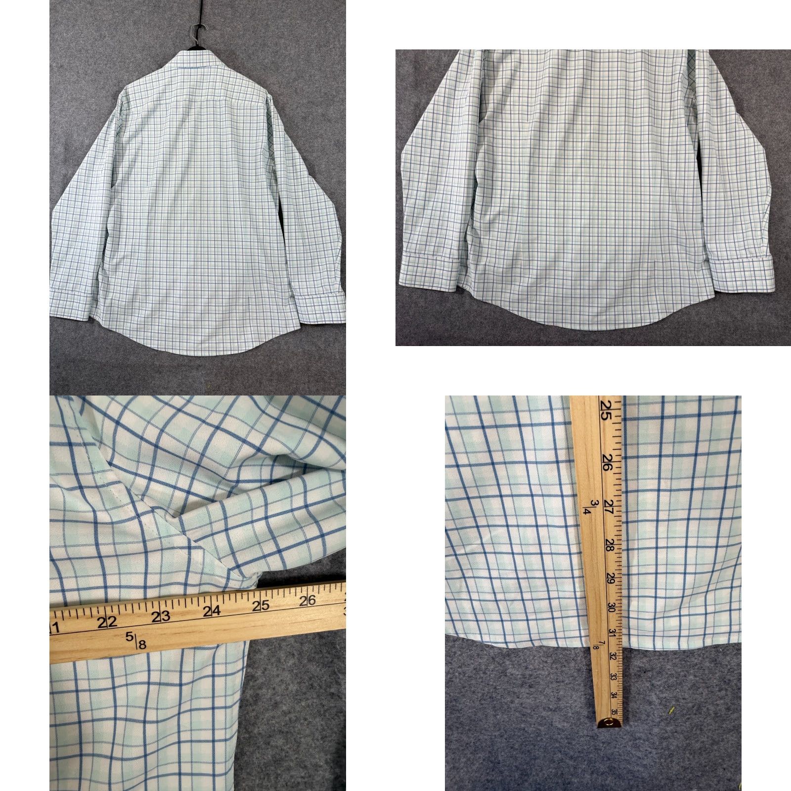 Mizzen+Main Mizzen+Main Leeward Dress Shirt Mens XL Trim Blue Green Plaid Performance Long Sleeve Shirt Size 46R - 8 Thumbnail