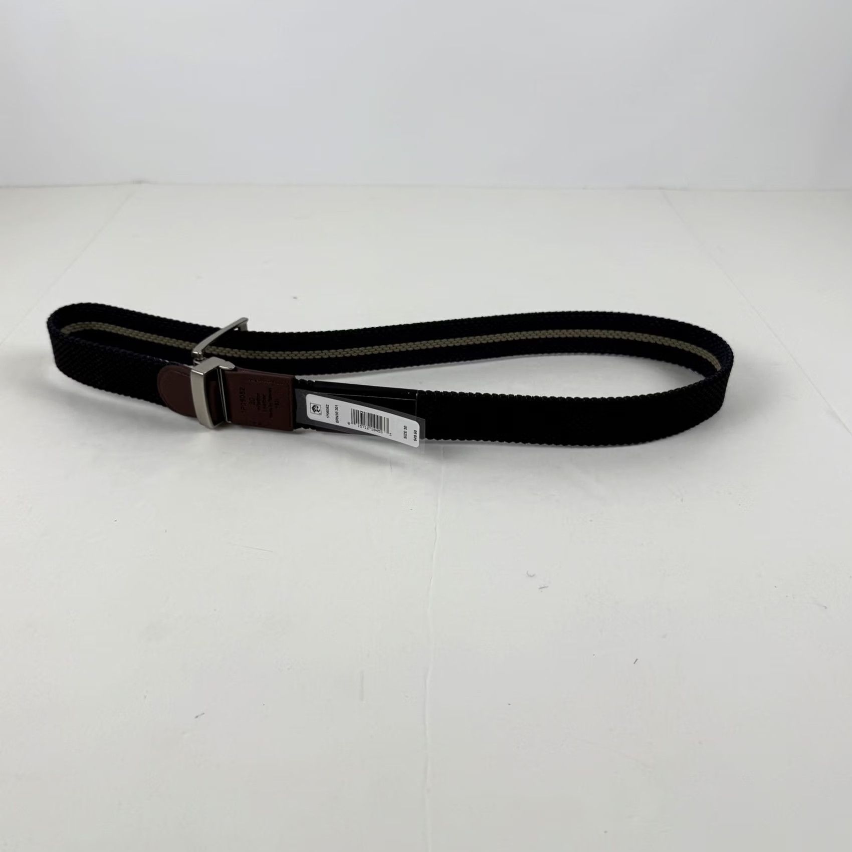 Perry Ellis Perry Ellis Portfolio Men's Reversible Belt Woven Webbed Black Blue Size 36 Size 36 - 6 Thumbnail