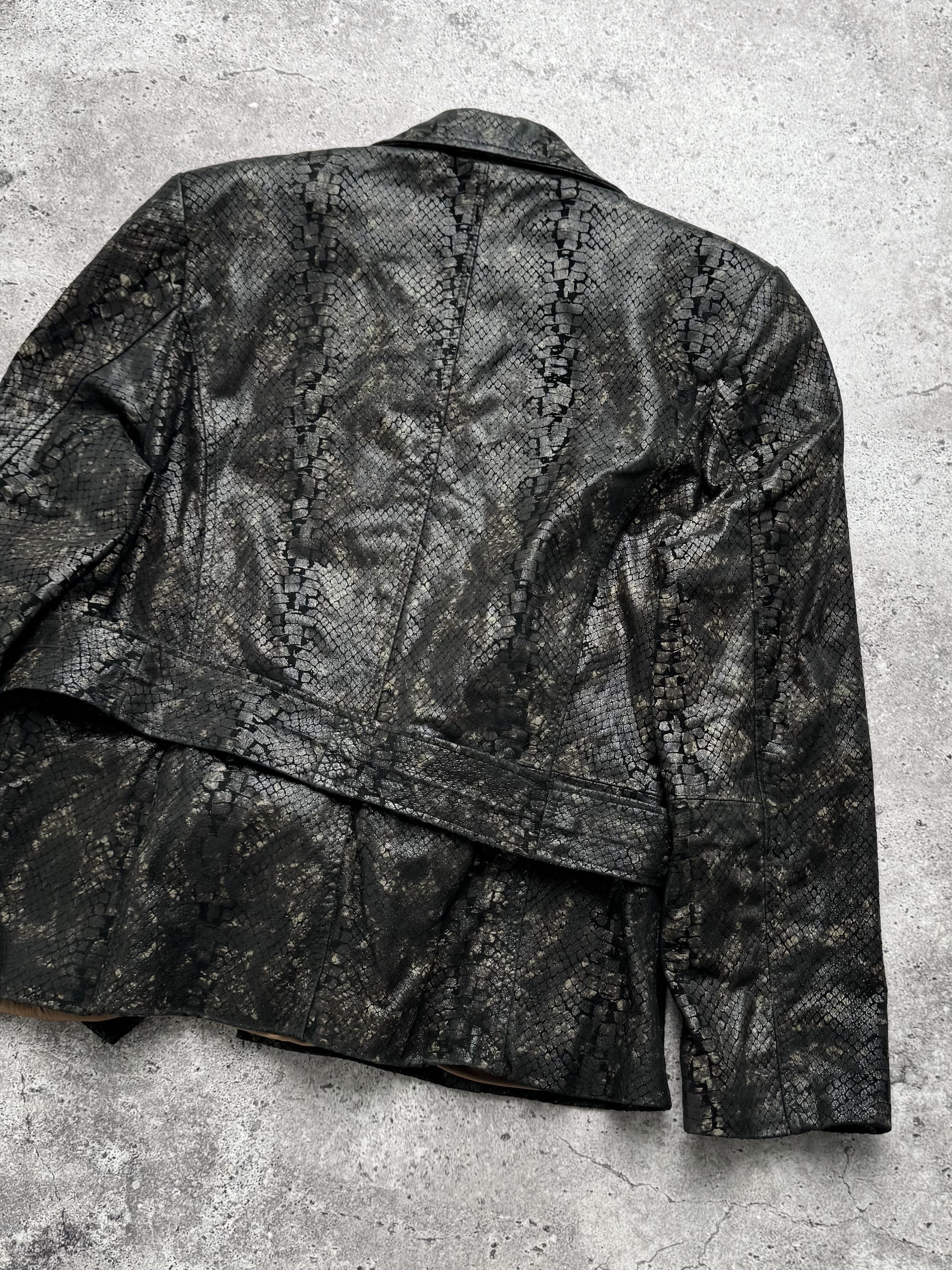 Vintage Vintage Snake Print Leather Jacket C5(V401) Size L / US 10 / IT 46 - 10 Thumbnail
