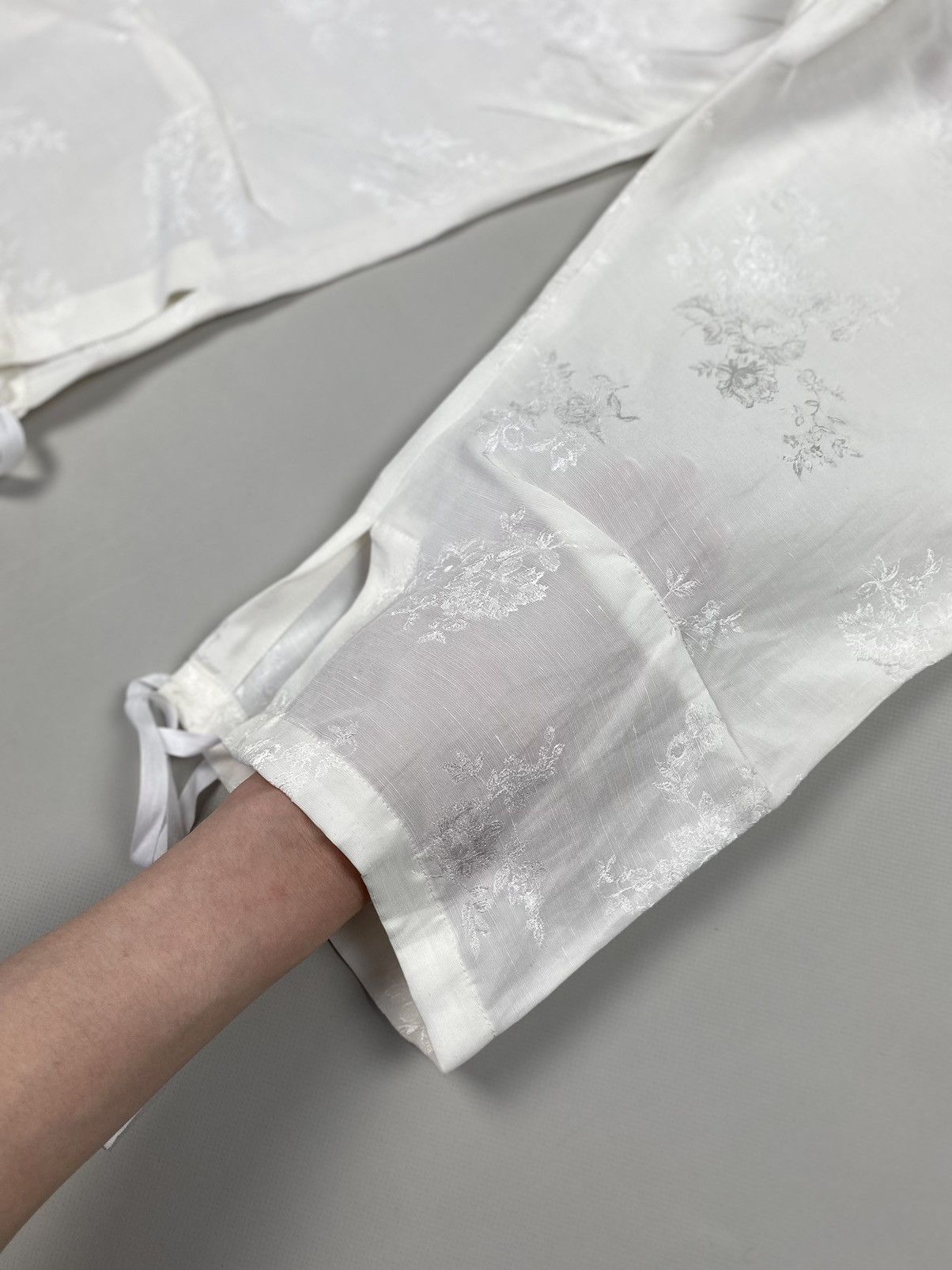 Ann Demeulemeester Ann Demeulemeester linen blend patterned cropped pants Size 25" / US 0 / IT 36 - 25 Thumbnail
