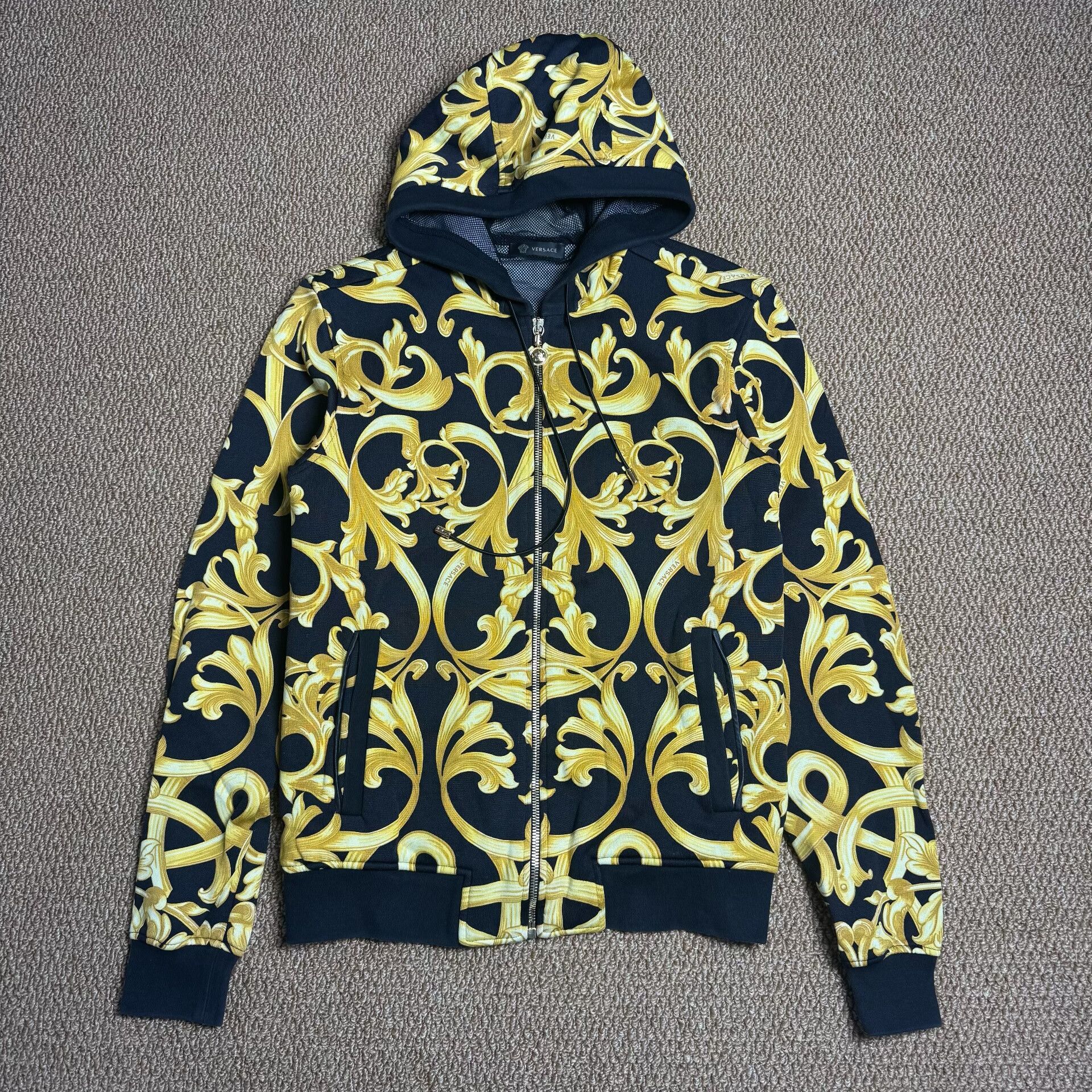 Versace Versace Baroque Black Gold Hooded Jacket Size US XS / EU 42 / 0 - 1 Thumbnail