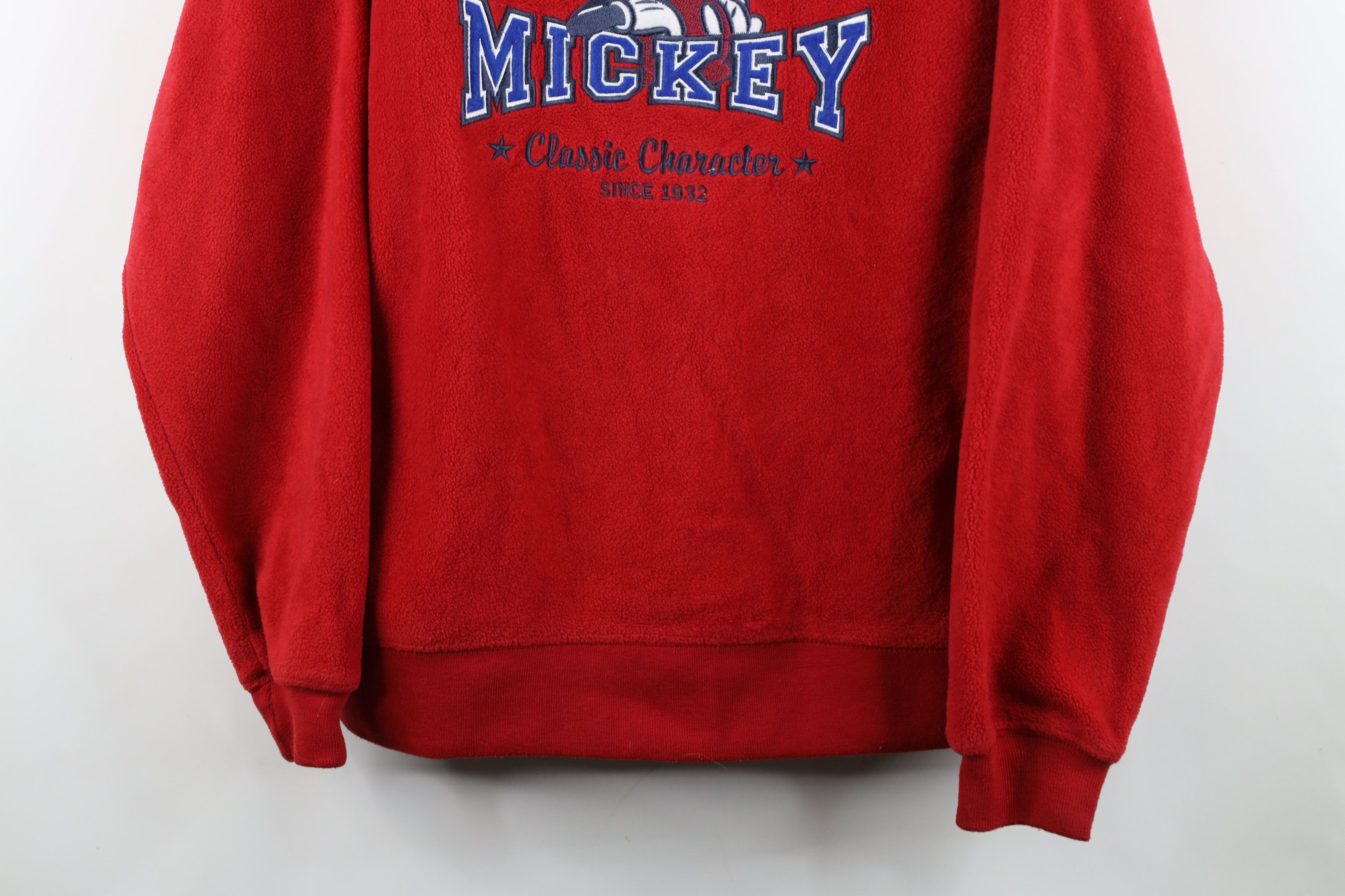 Disney Vintage 90s Y2K Disney Mickey Mouse Fleece Sweatshirt Red Size S / US 4 / IT 40 - 3 Thumbnail