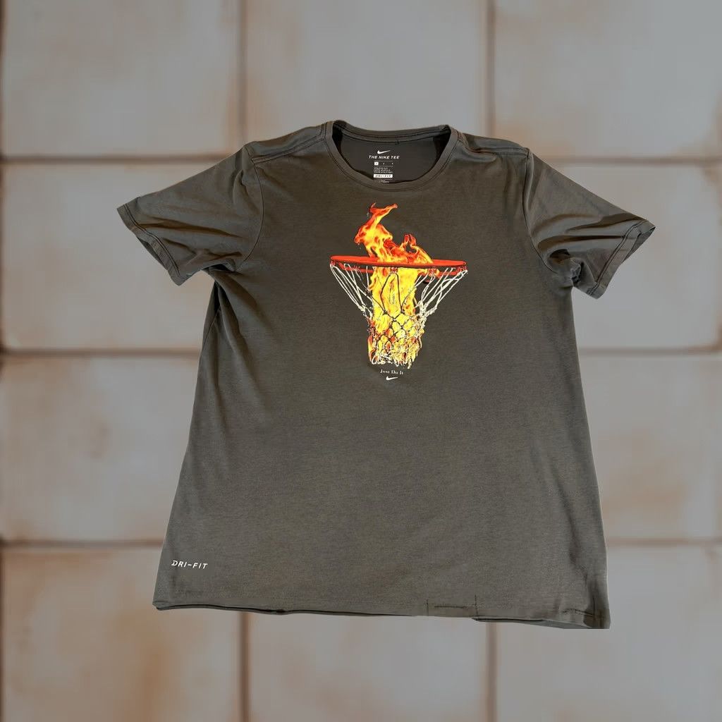 Nike Nike Shirt Mens Large Dri Fit Short Sleeve Basketball Hoop Graphic Athletic Cut Size US L / EU 52-54 / 3 - 1 Thumbnail