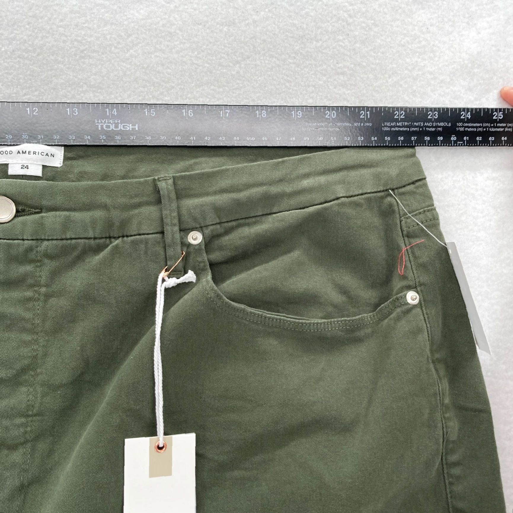 Good American Good American Good Classic Pants Women's Plus 24 Green Stretch High Rise Casual Size 42" / US 20 - 6 Thumbnail
