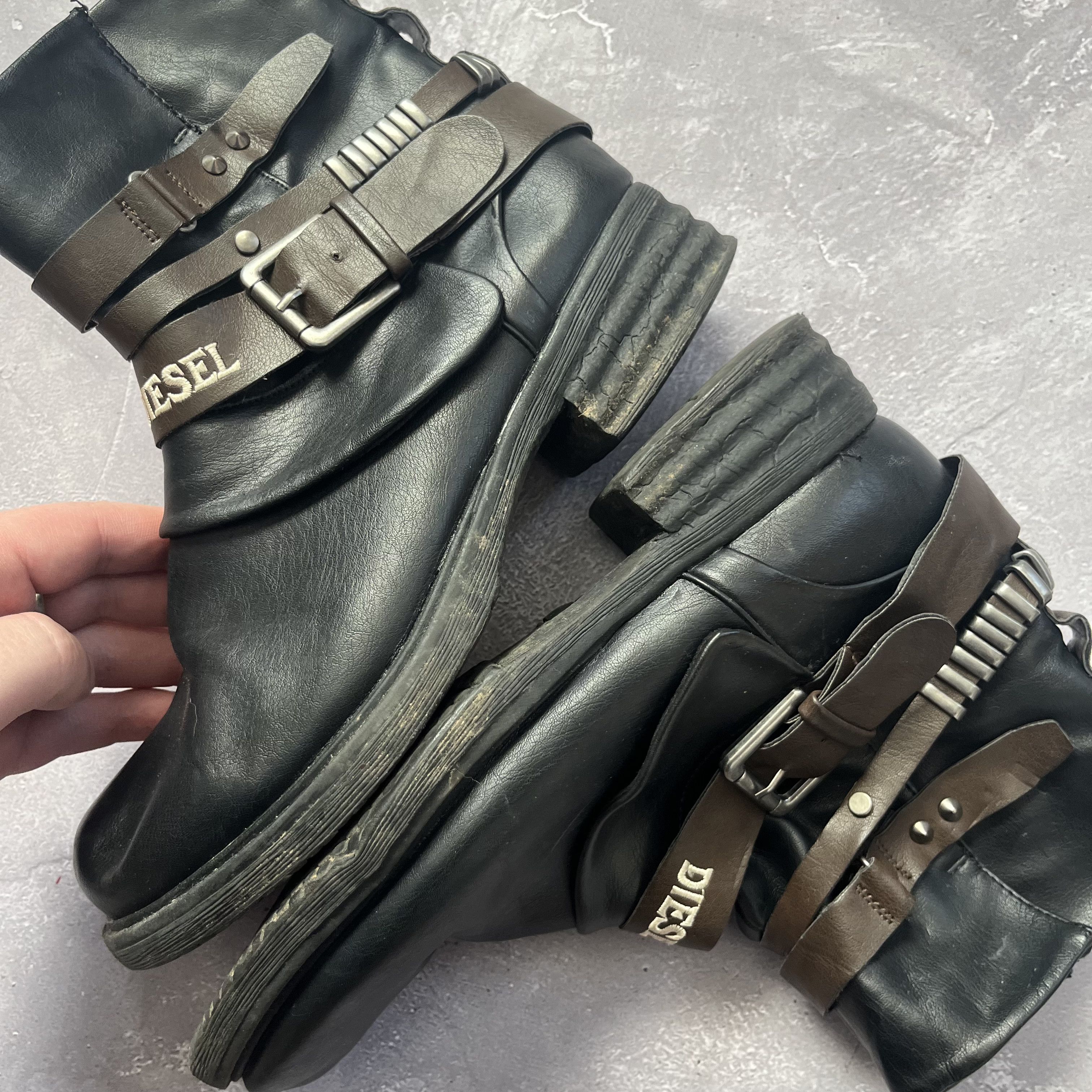 Diesel Diesel Harness Biker Boots Leather Strap Buckle Size 40 Size US 10 / IT 40 - 6 Thumbnail