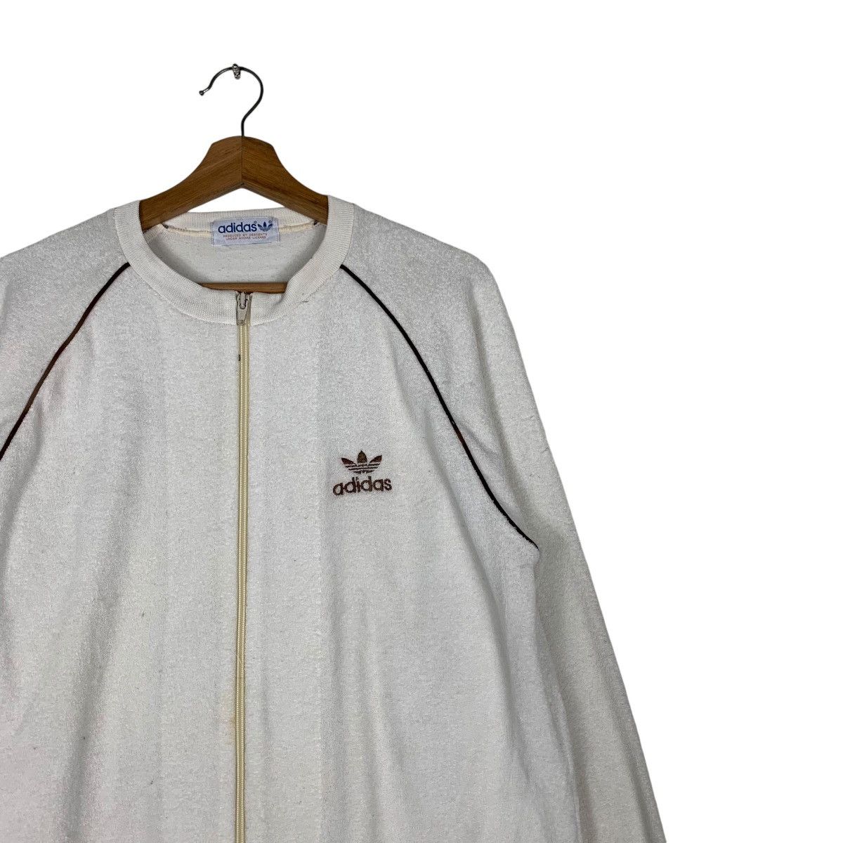 Adidas ADIDAS Trefoil Small Logo Fleece Bomber Jacket #1316-C59 Size US M / EU 48-50 / 2 - 5 Thumbnail