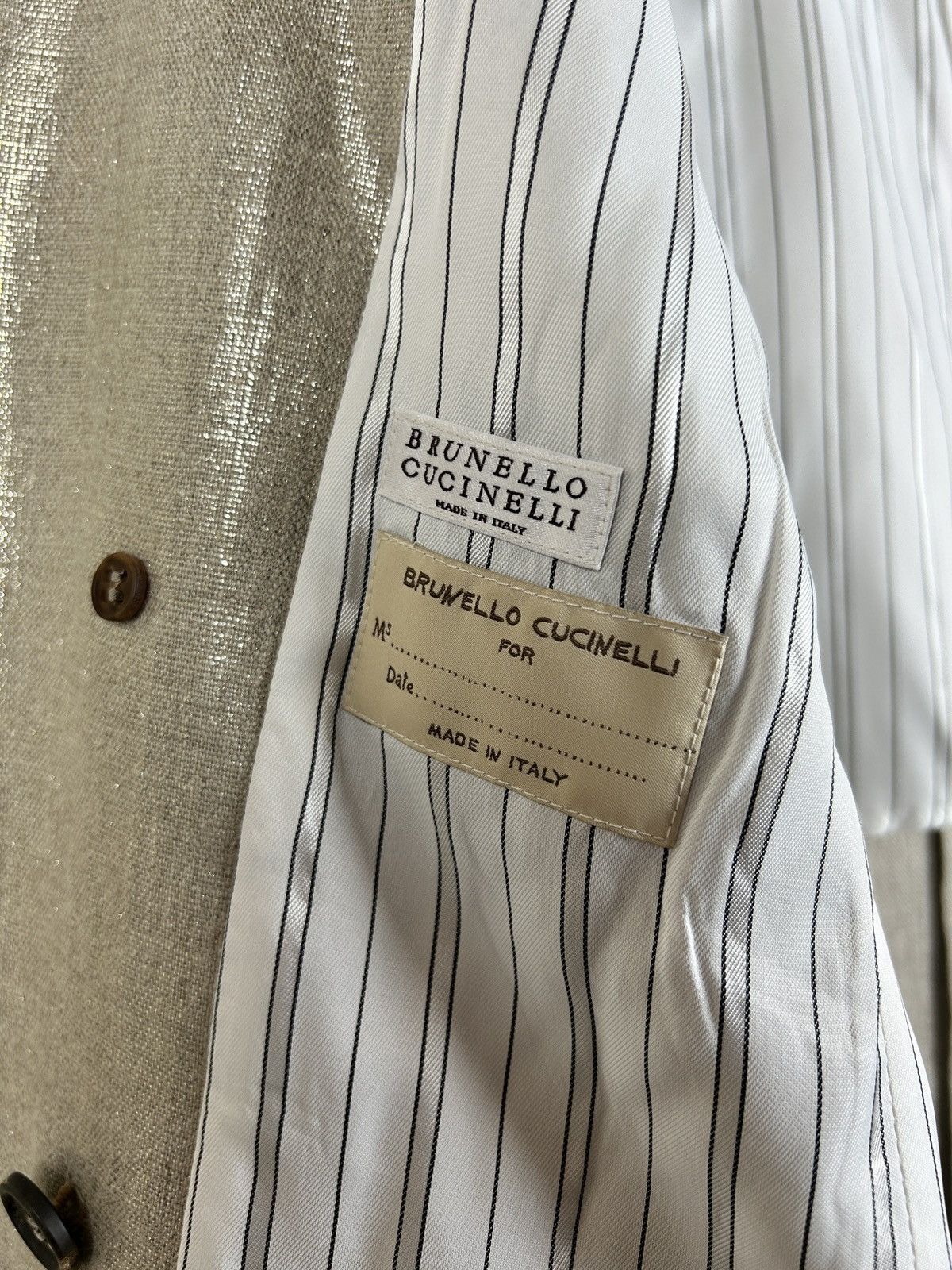 Brunello Cucinelli Brunello Cucinelli Shiny Lino Blazer Jacket Size M / US 6-8 / IT 42-44 - 9 Thumbnail