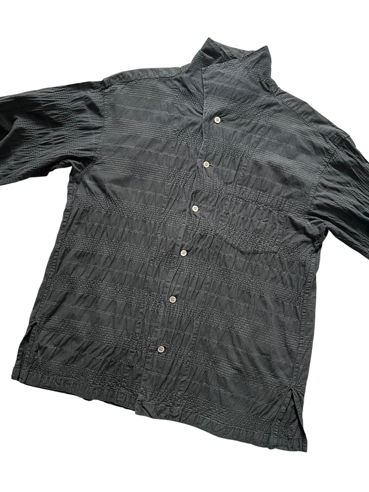 Issey Miyake 1990s Issey Miyake Textured Asymmetrical Button Up Shirt Size US M / EU 48-50 / 2 - 8 Thumbnail
