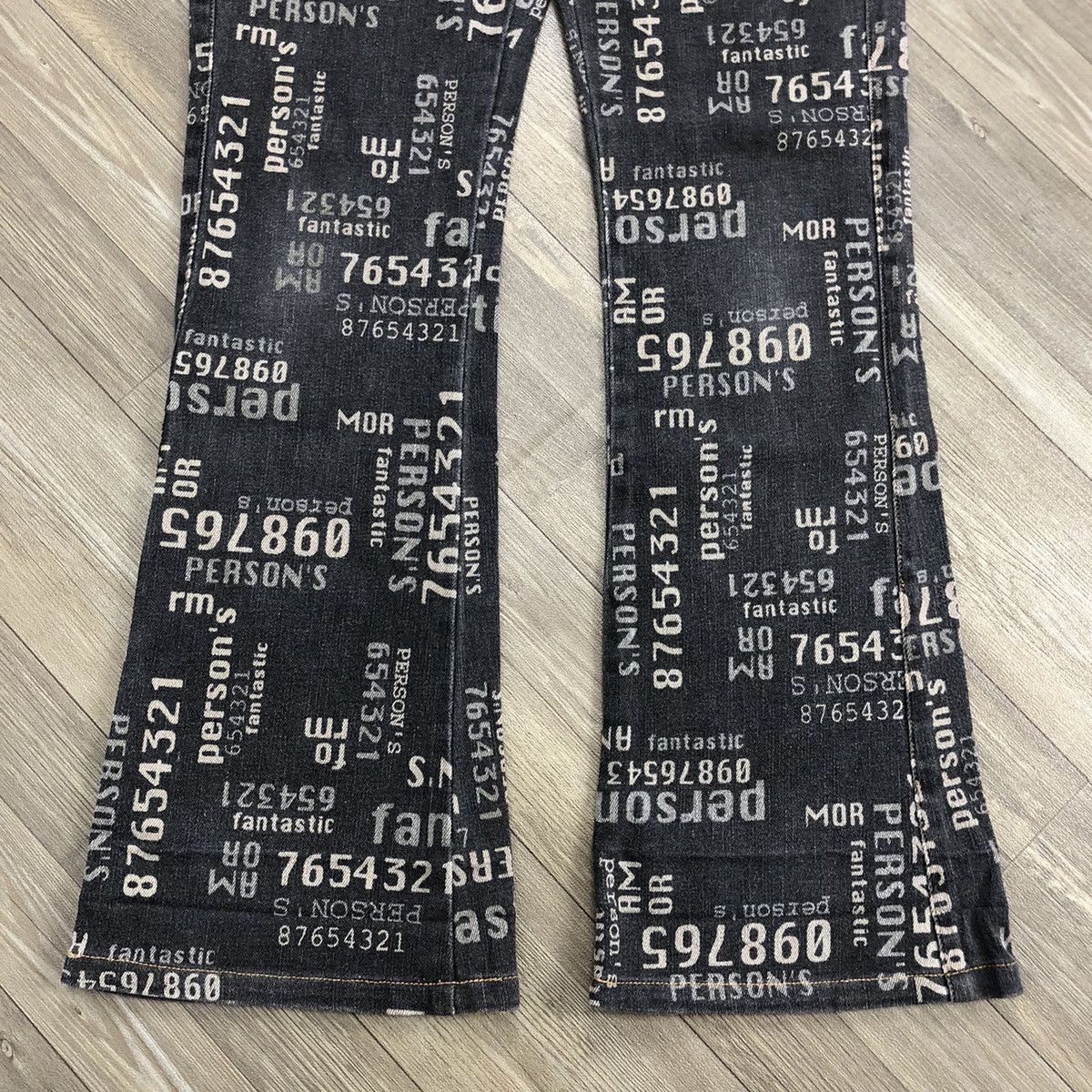 If Six Was Nine × Japanese Brand × Le Grande Bleu (L.G.B.) 2000s Persons Poem Full Print Goa Lgb Bootcut Flared Jeans Size US 28 / EU 44 - 7 Thumbnail