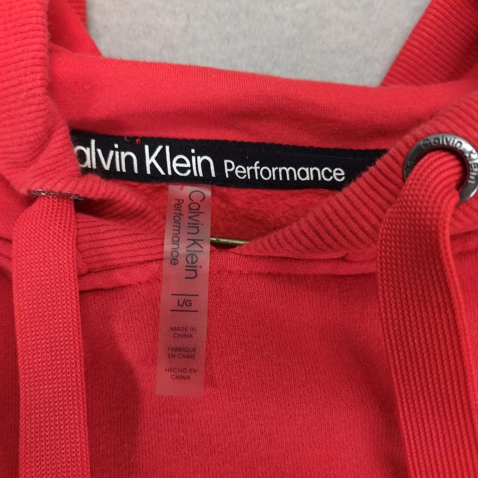 Calvin Klein Calvin Klein Performance Red Pullover Crop Hoodie Sweatshirt Size L / US 10 / IT 46 - 3 Thumbnail