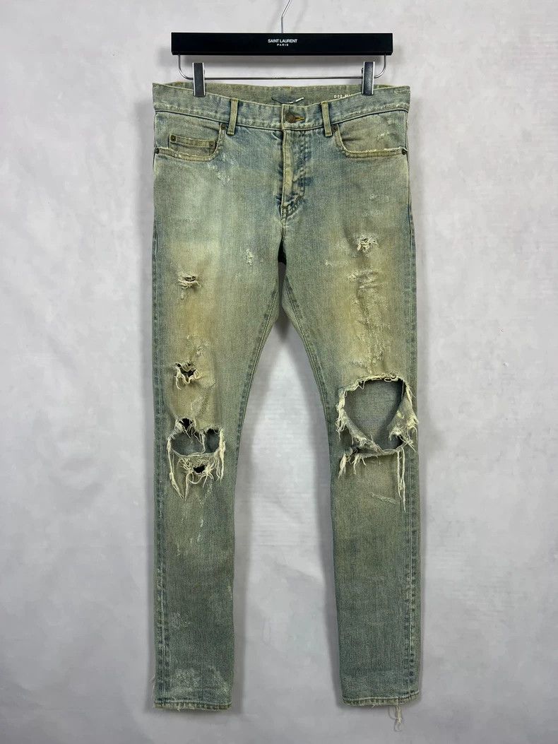 Saint Laurent Paris Saint Laurent Distressed Denim Jeans Size US 30 / EU 46 - 1 Thumbnail