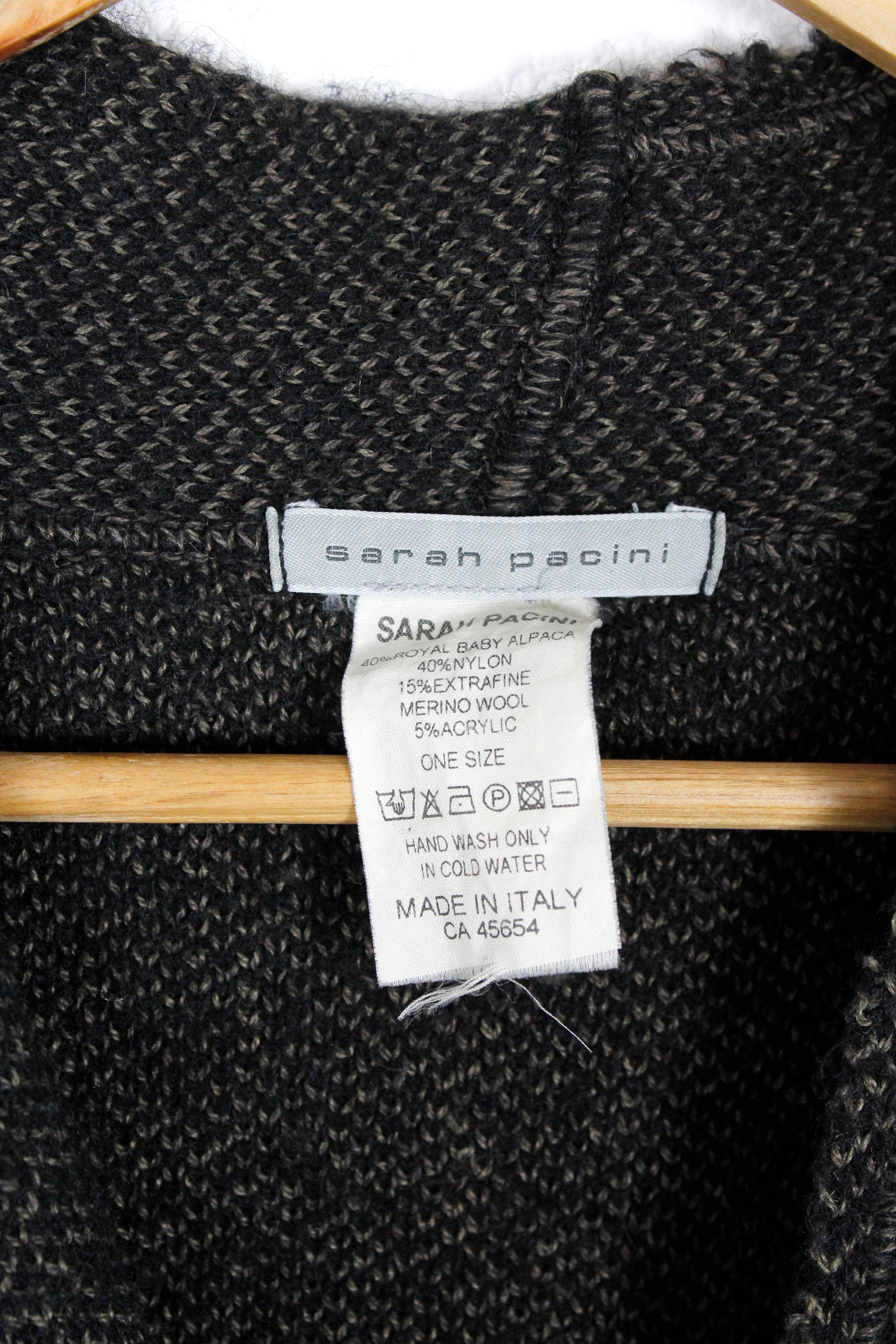 Sarah Pacini Sarah Pacini Herringbone Knit Alpaca Asymmetrical Cardigan Size M / US 6-8 / IT 42-44 - 3 Thumbnail