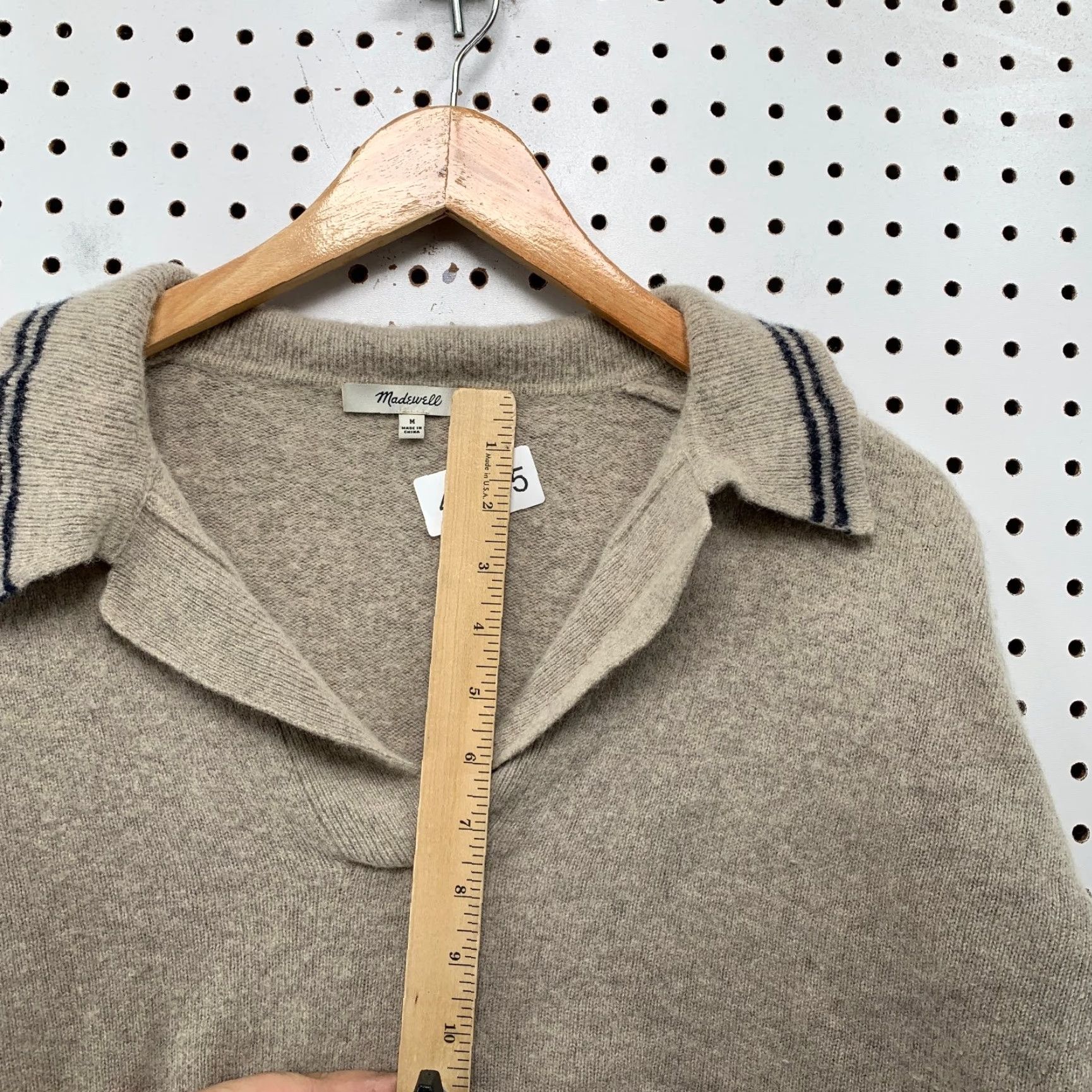Madewell Madewell Merino Wool Sweater Womens Medium Brown Collared Oversize Crop Sweater Pullover Knit Wool Classic Everyday Casual Mens? Size M / US 6-8 / IT 42-44 - 7 Thumbnail