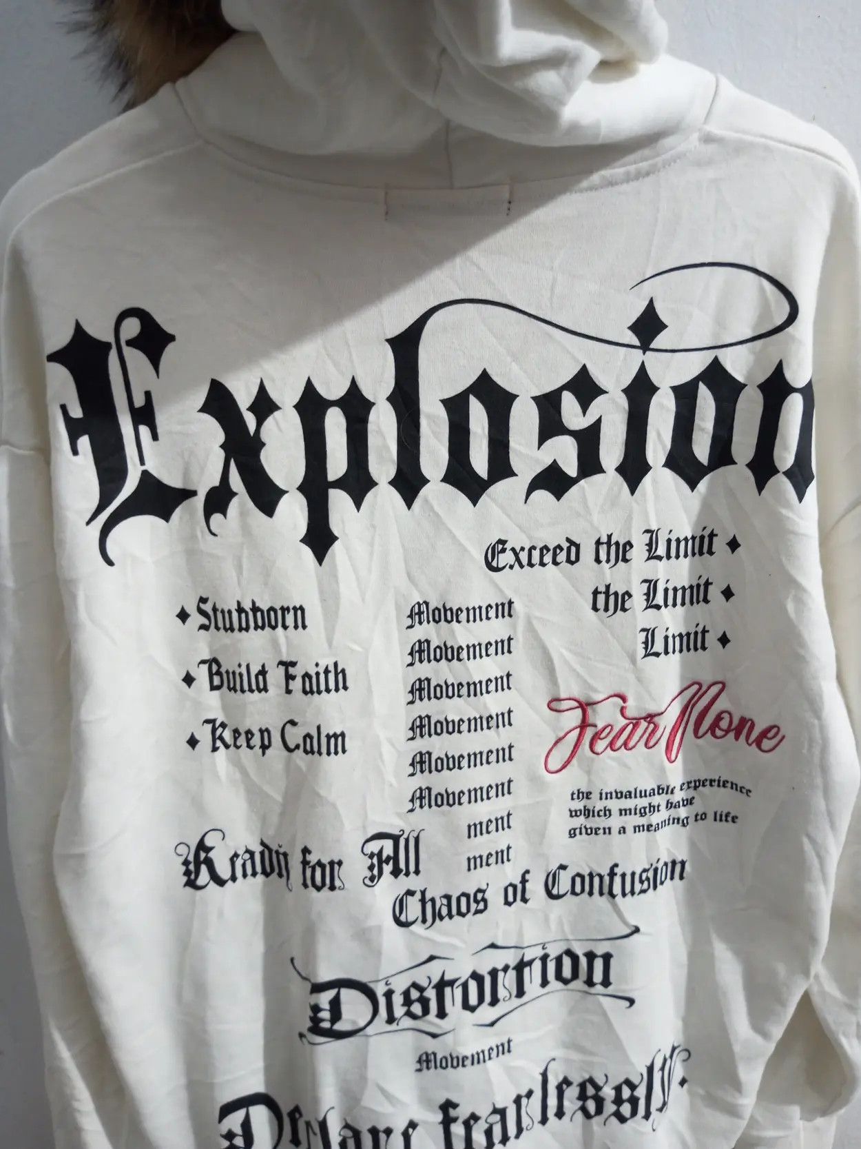 20471120 In the attic distrontion poem fur hoodie Size US L / EU 52-54 / 3 - 4 Thumbnail